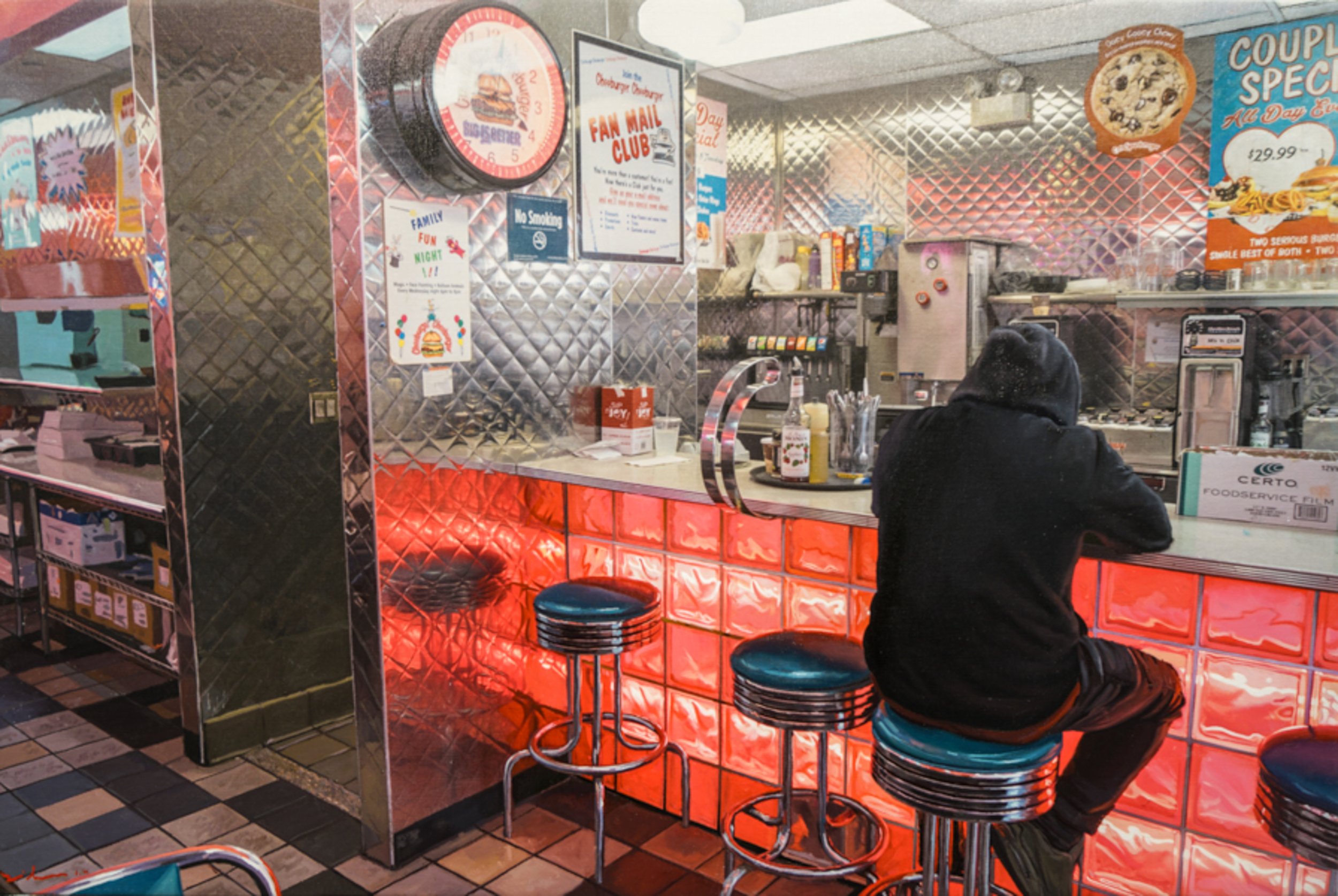 The Pink Diner; Americana, 20 x 30 inches, oil on canvas, 2022.jpg