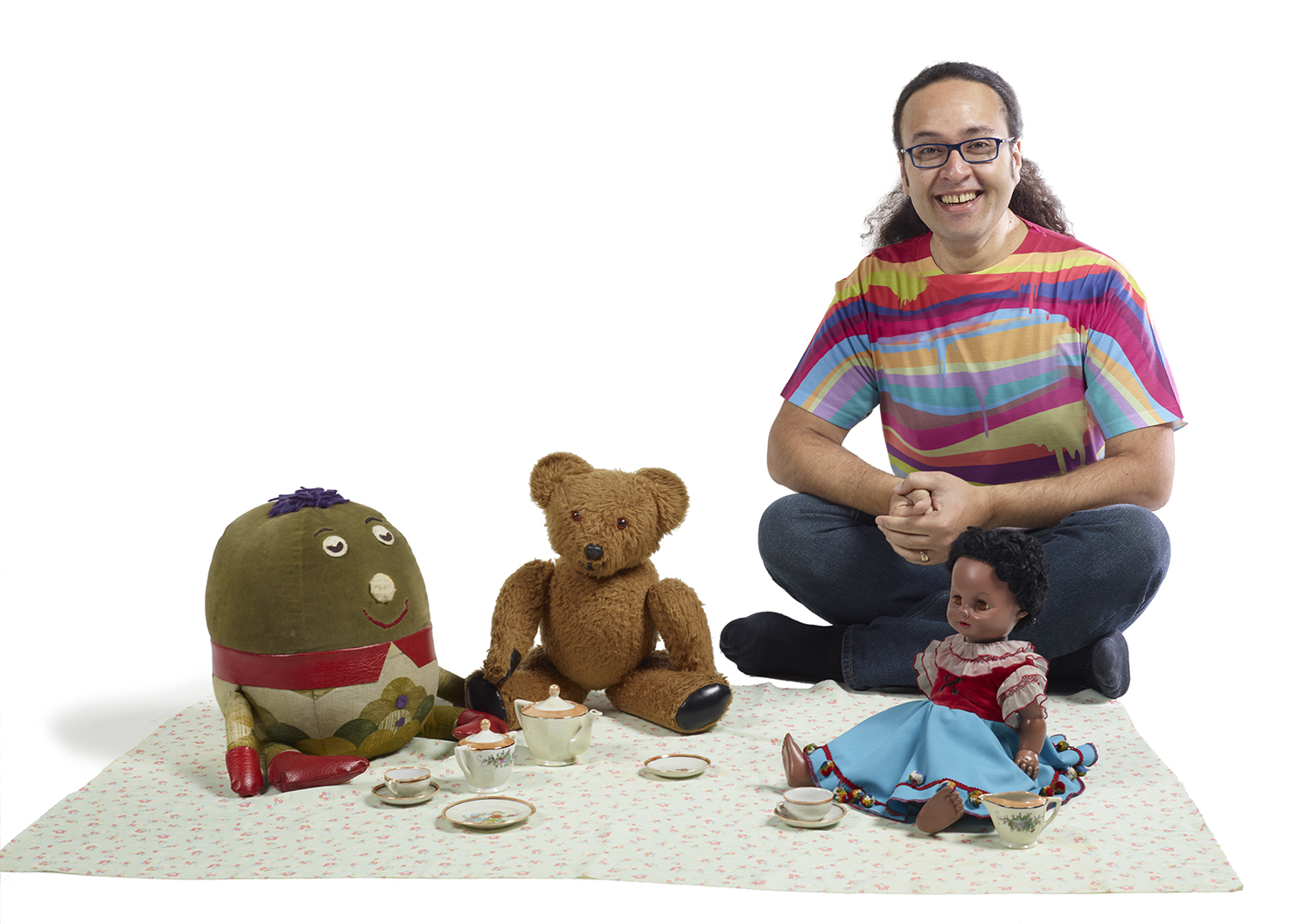 Chris with the cast of Play School
