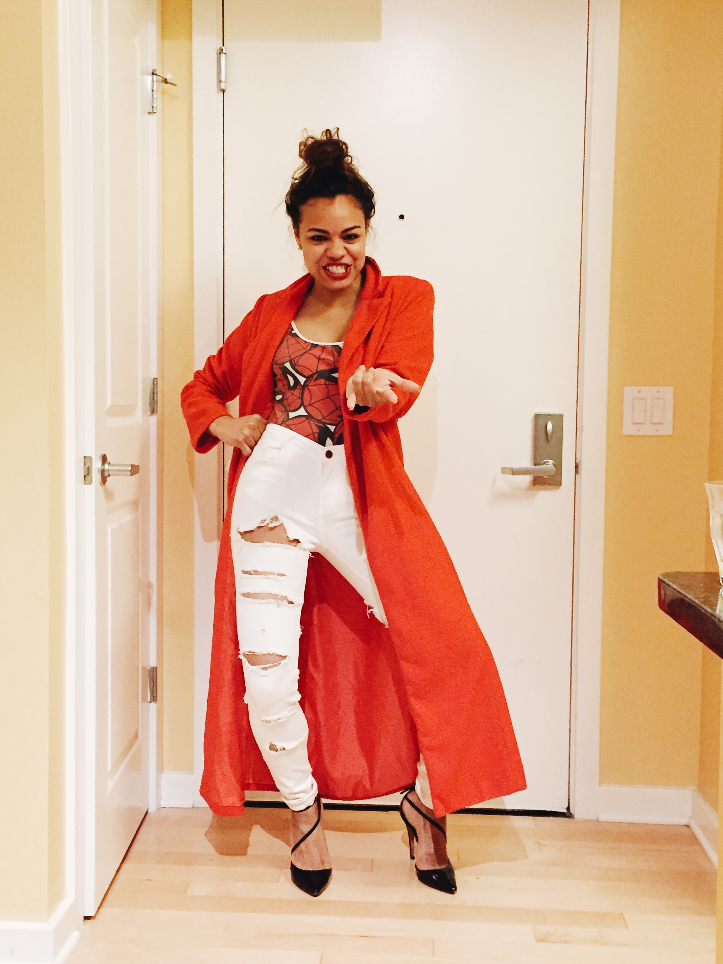 wearing: ASOS bodysuit, ZARA denim, alice + olivia heels, 