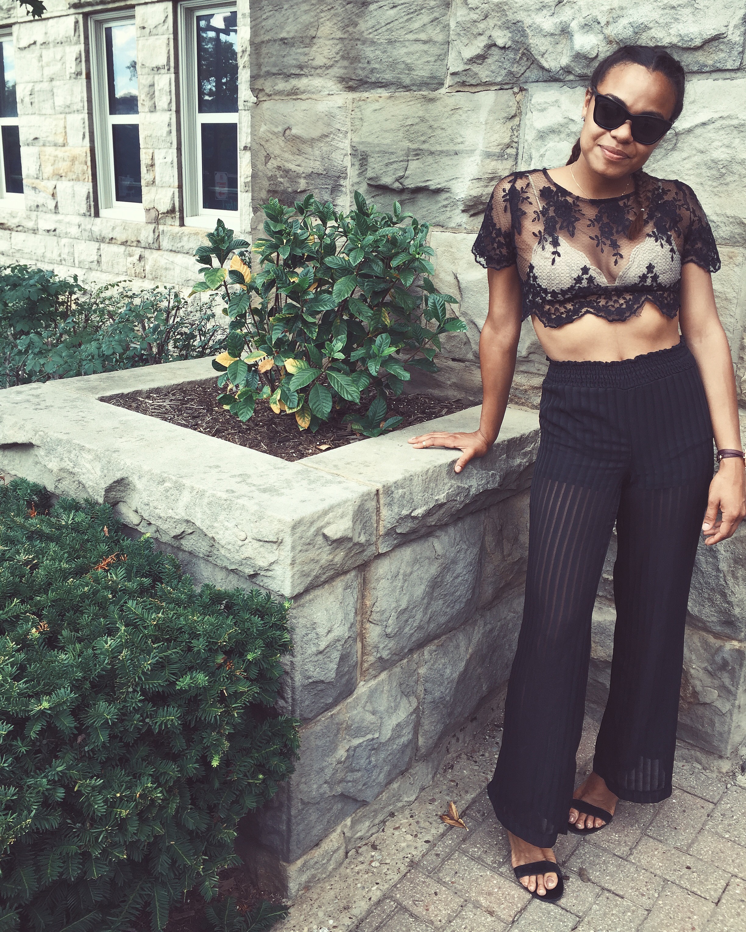 wearing: luvu top, forever21 pants, steve madden shoes, shinola watch, prada sunnies