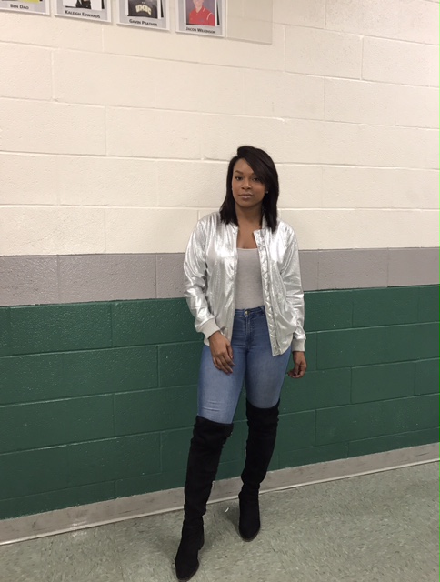 Inspired by Kourtney Kardashian! My mom bought me this dope silver bomber from Forever 21 and I just had to recreate Kourtneys look. 