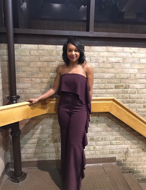 I wore this gorgeous plum jumpsuit to my dads sports hall of fame ceremony. 