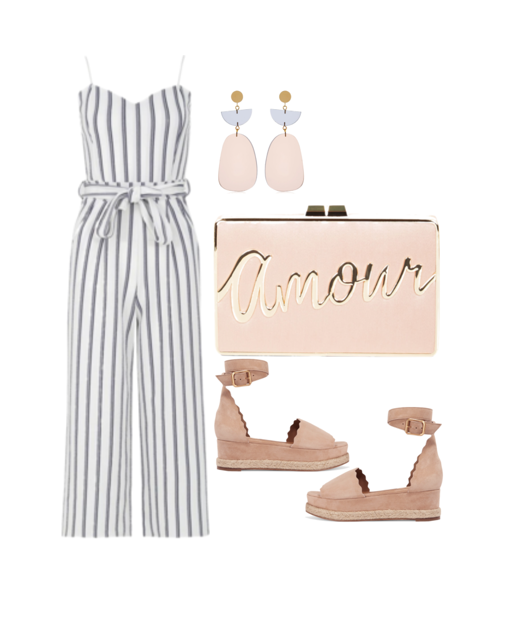 Jumpsuit: Quiz , Earrings: Isabel Marant , Clutch: BCBG , Shoes: Chloe