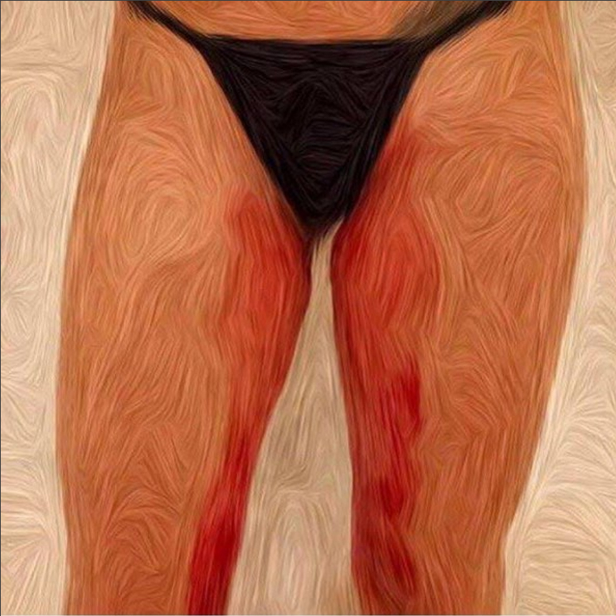 The painting by @zoezwetsloot , Free Bleed, was created using menstrual blood, to bring 'period poverty' into the spotlight.