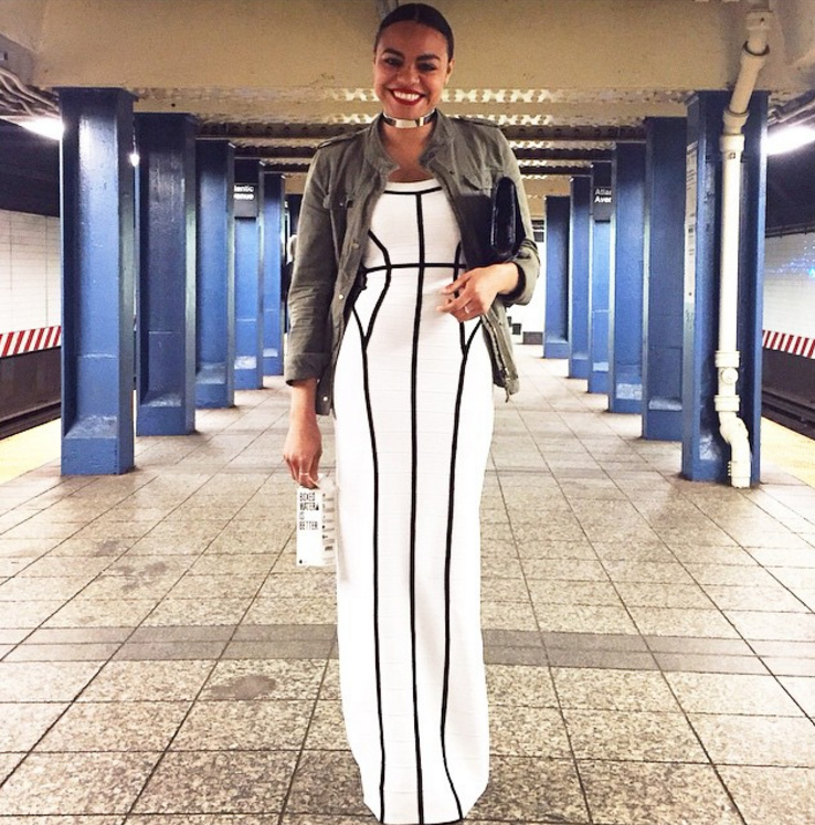I wore this outfit to Barclay's for a basketball game. I have sneakers on too!