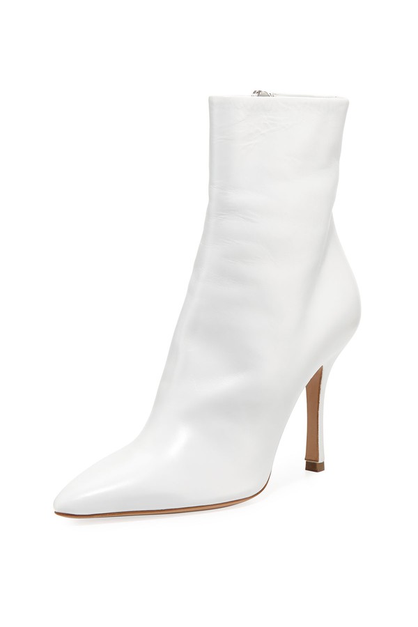 white vinyl booties