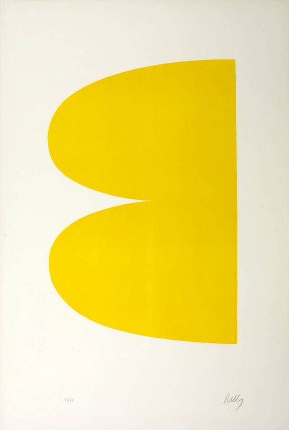 Ellsworth Kelly born 1923, Yellow (II.2 Yellow; Jaune Série II No.2) From Suite of Twenty-Seven Color Lithographs, 1964–5, Lithograph on paper, 594 x 394 mm Collection Tate Acquisition Presented by the Museum of Modern Art, New York 1976