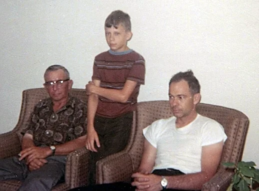 Homer Fenner (left), son Richard C. Fenner (right), and grandson Richard G. Fenner (center), 1966.