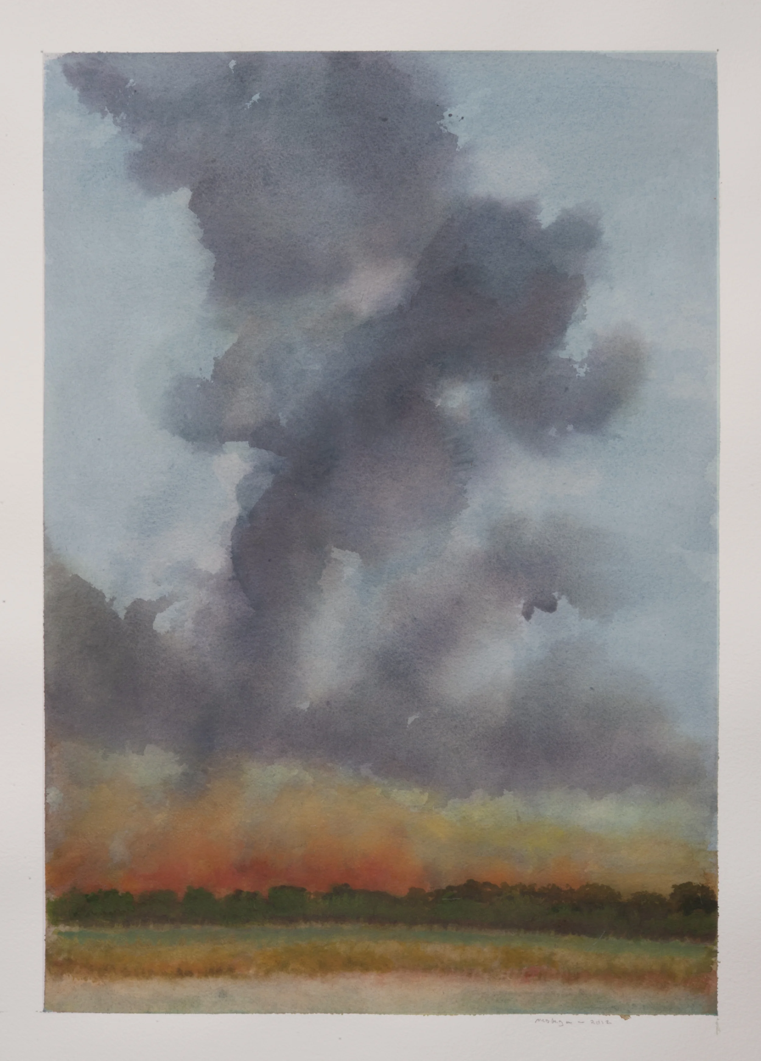Field Fire With sky   2004   14x20