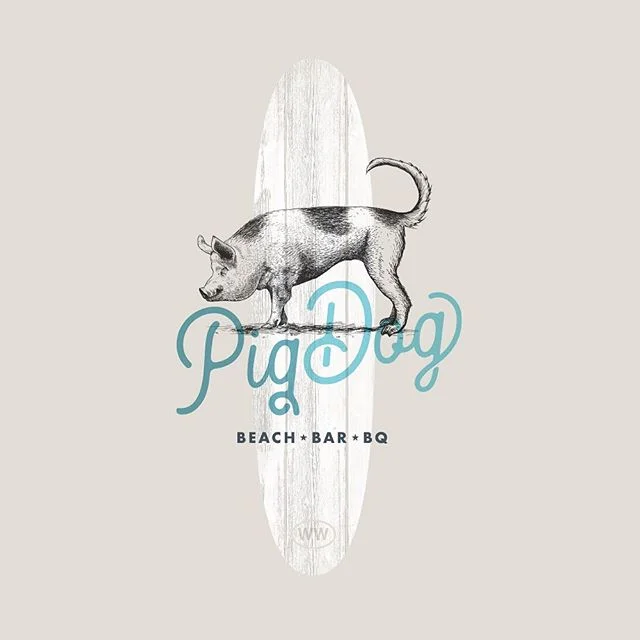 Our new favorite surfing move/beach bar/mythical creature that we need around the office. #branding @pigdogbeachbar @moreyspiers