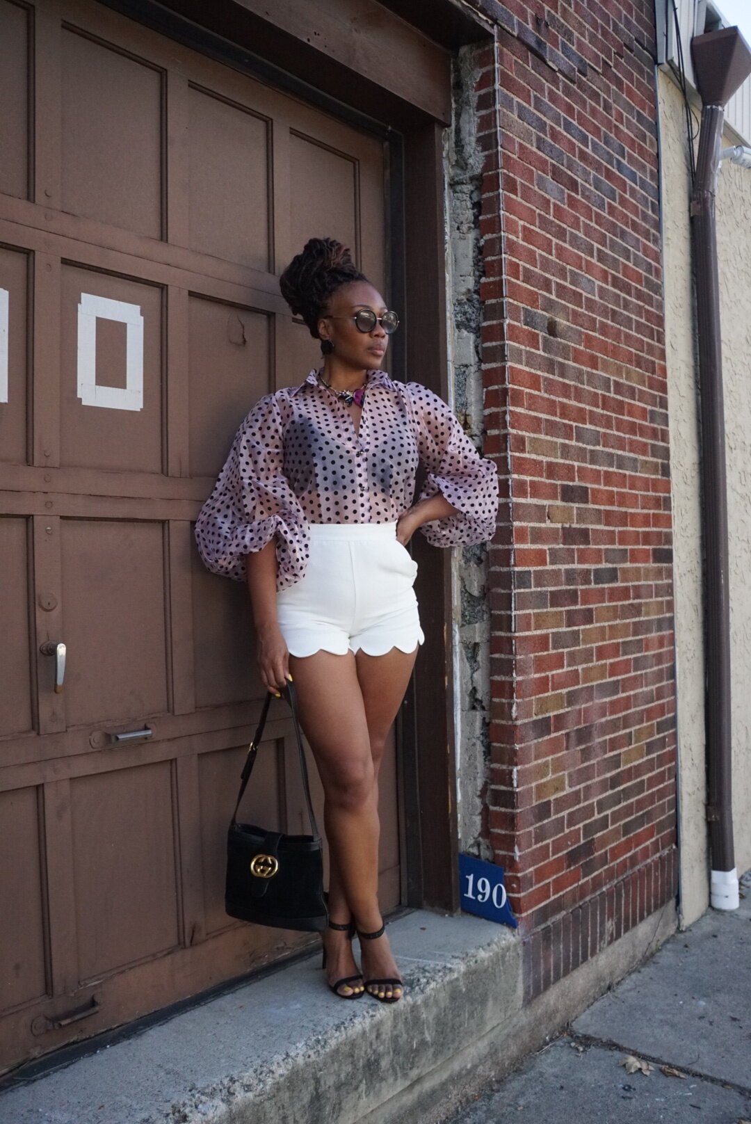 Pink Sheer Polka Dot Top