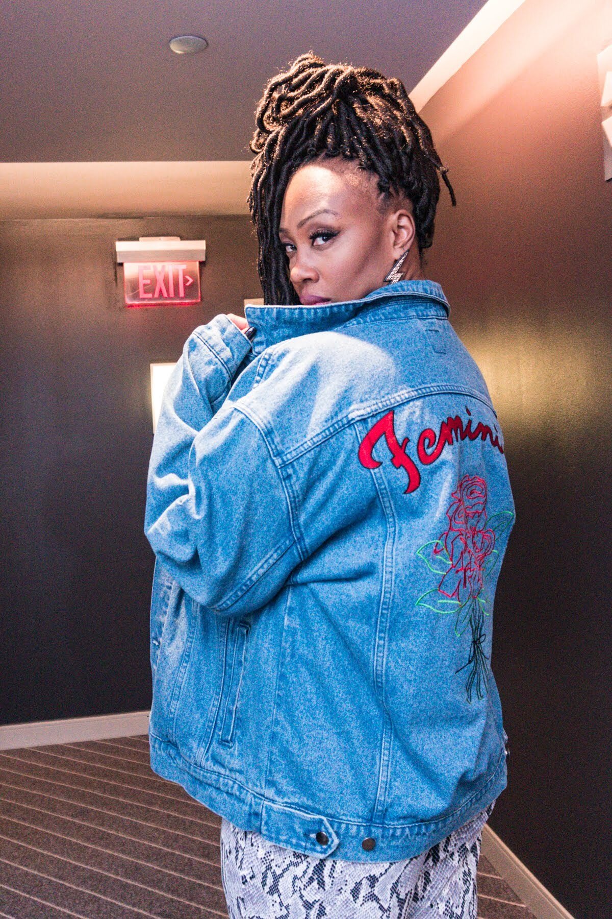 "Feminist" Oversized Denim Jacket
