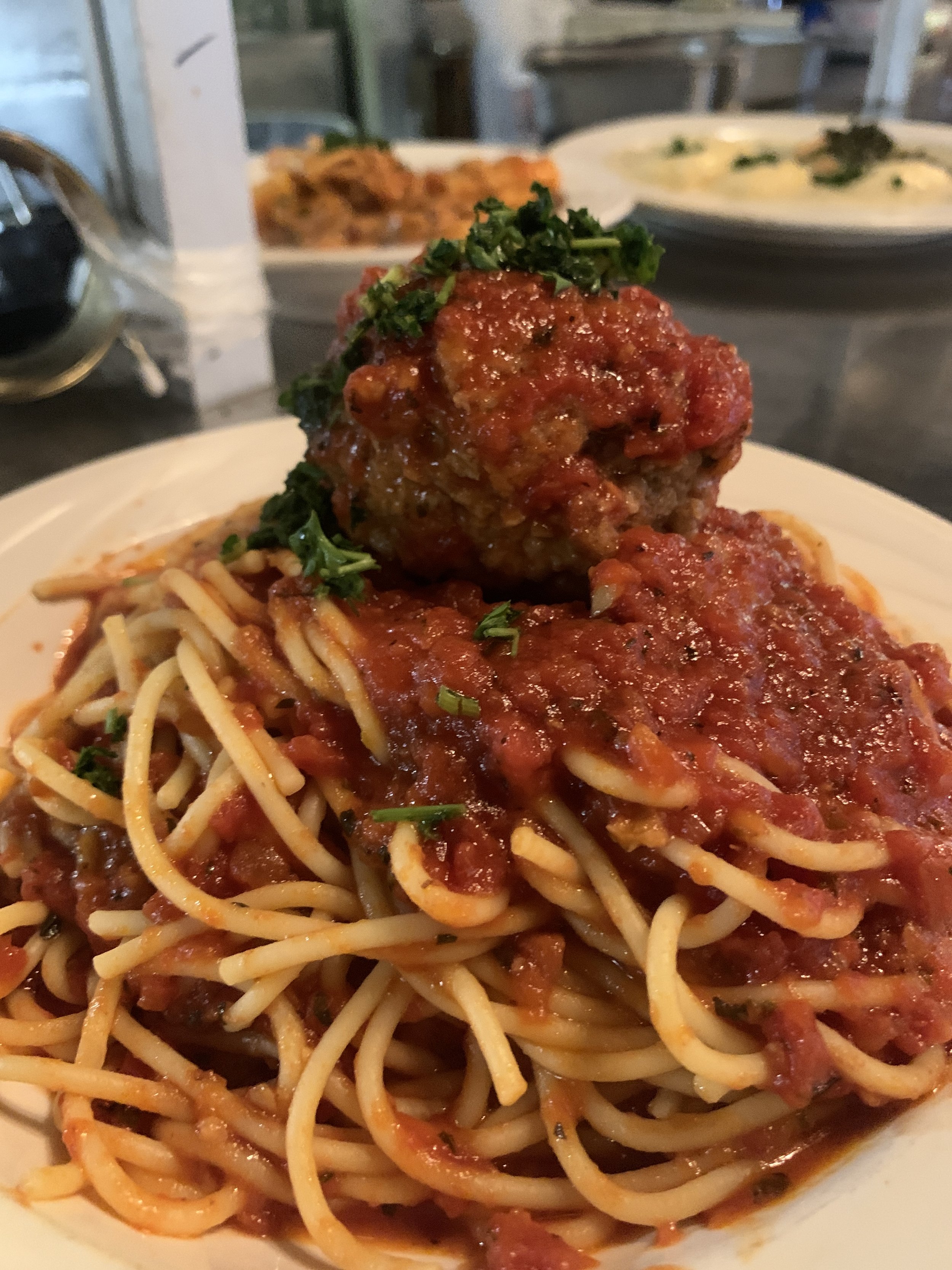Spaghetti Marinara with Meatball