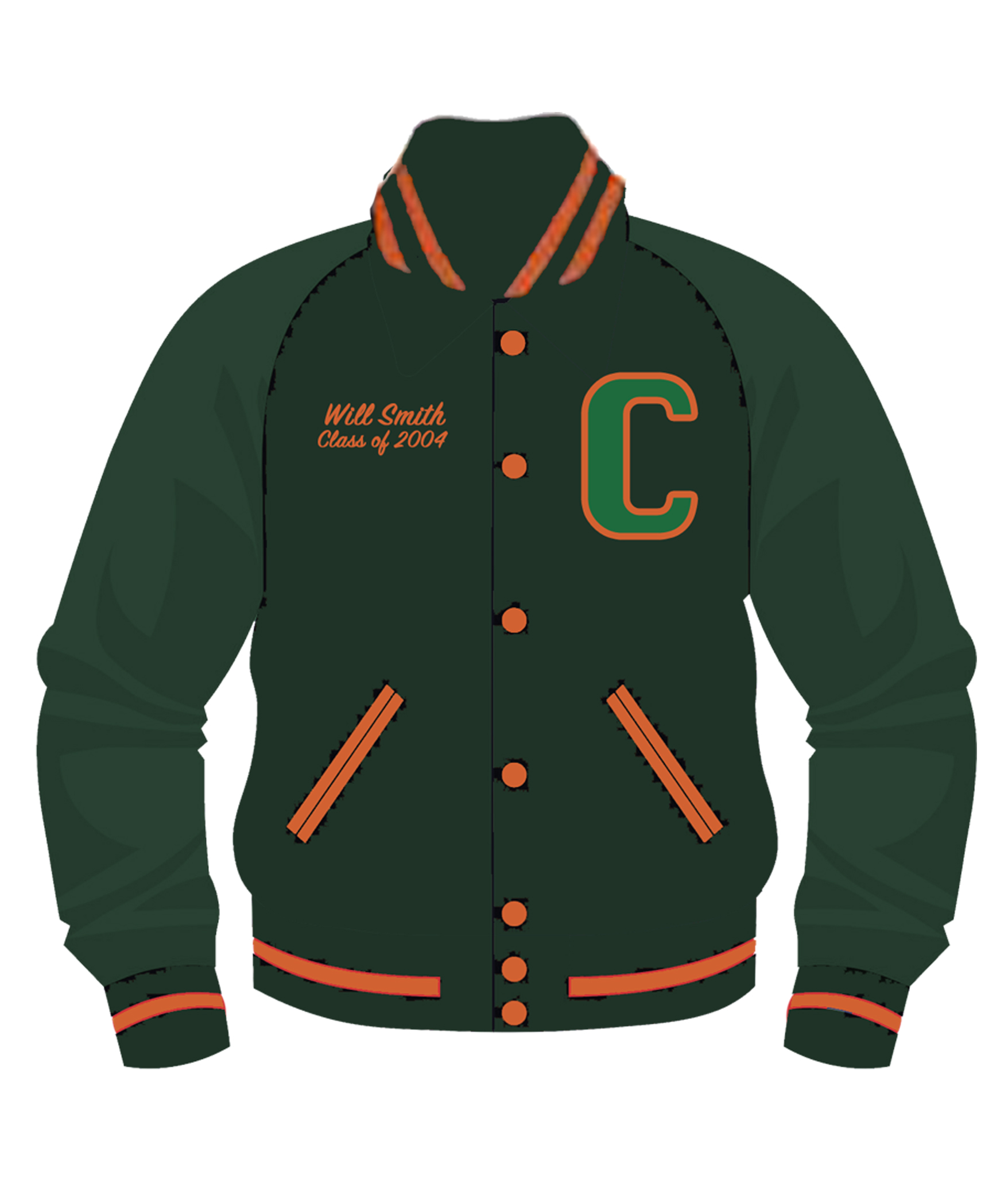 Carver Letterman Jacket - Green Sleeve