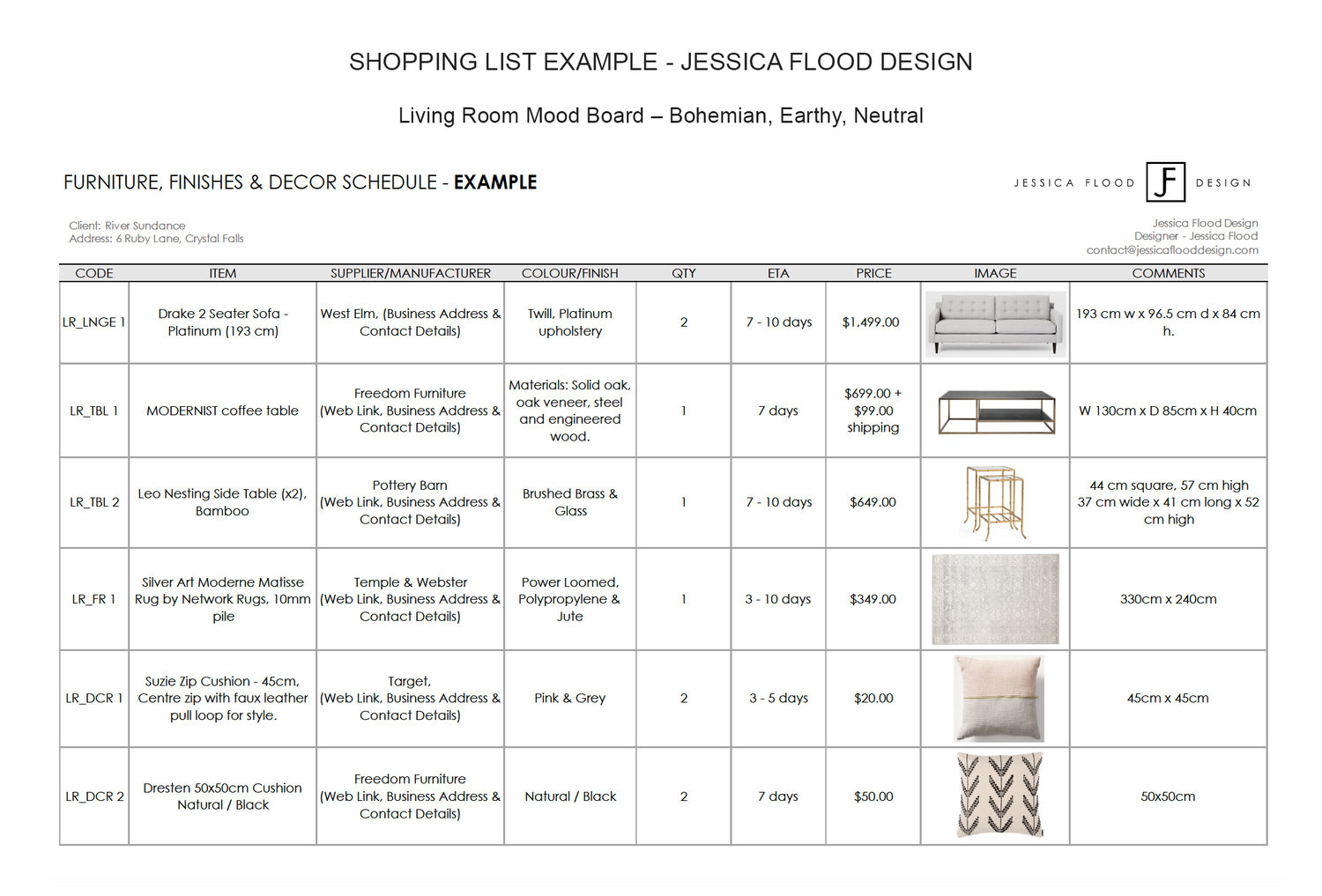 SHOPPING LIST