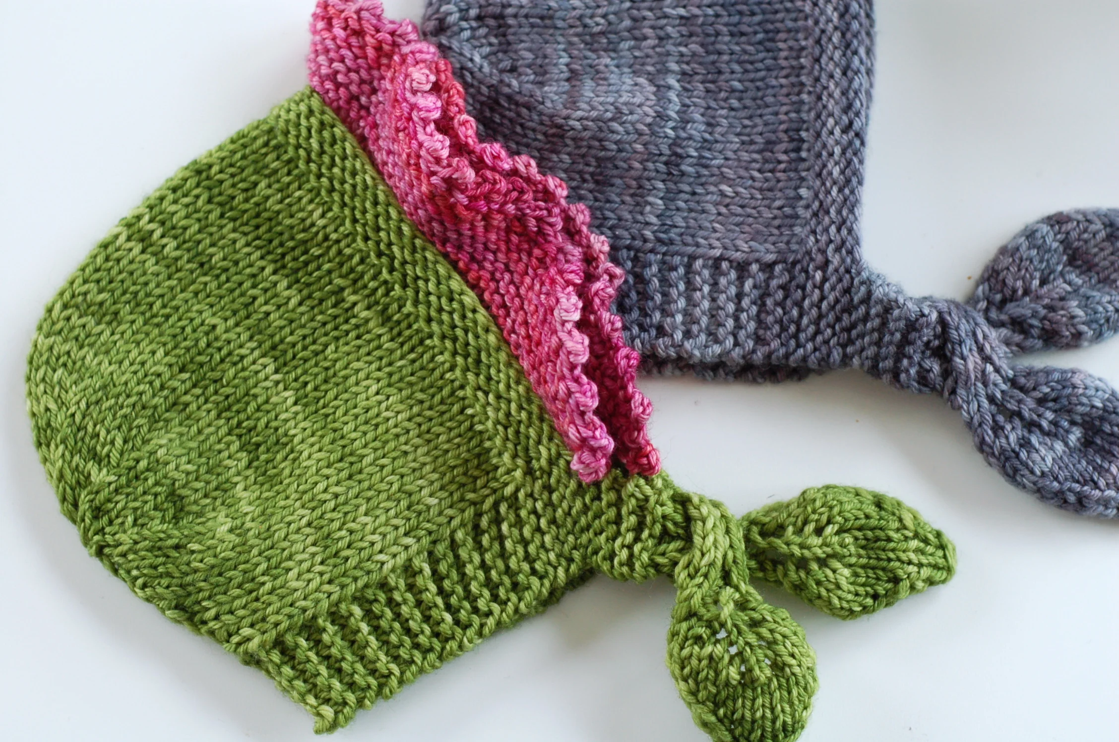 Buds and Blossoms Bonnet knitting pattern by Lisa Chemery - Frogginette Knitting Pattern