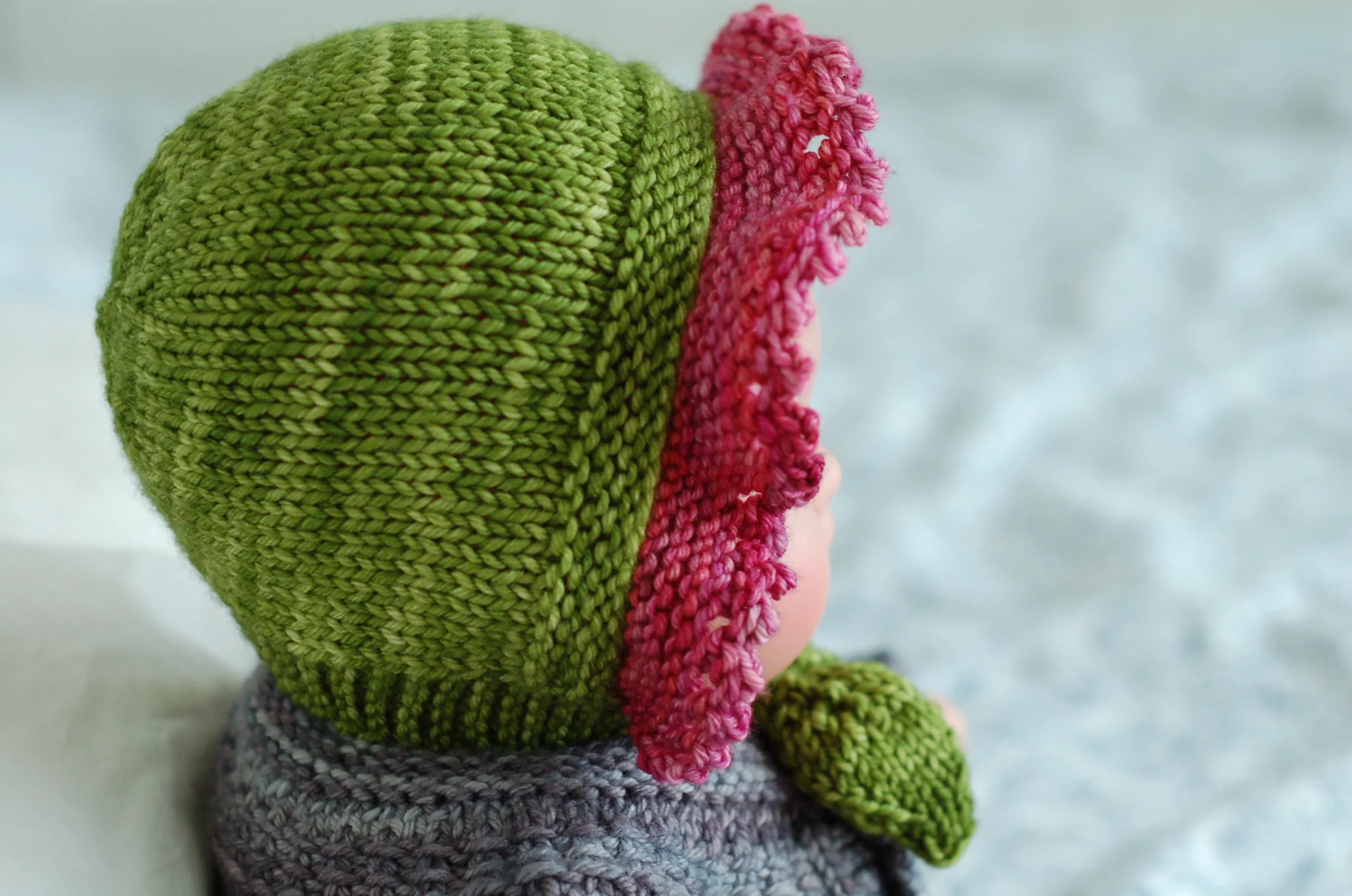 Buds and Blossoms Bonnet knitting pattern by Lisa Chemery - Frogginette Knitting Patterns