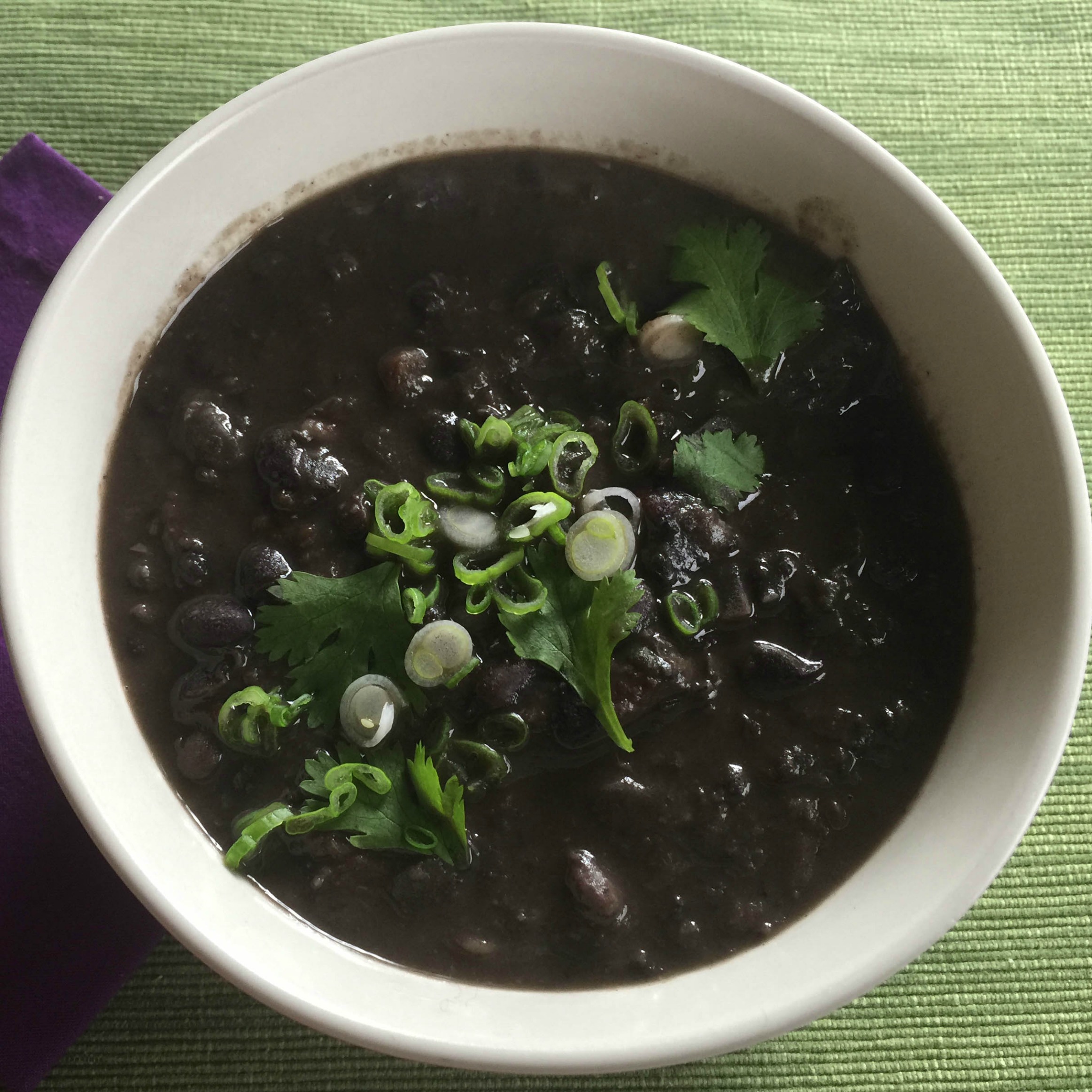 Black Bean Soup with Roast Veg