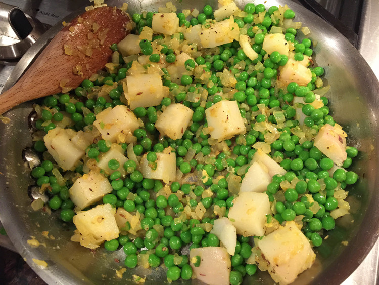 Madhur Jaffrey’s Peas and Potatoes Cooked in a Bihari Style