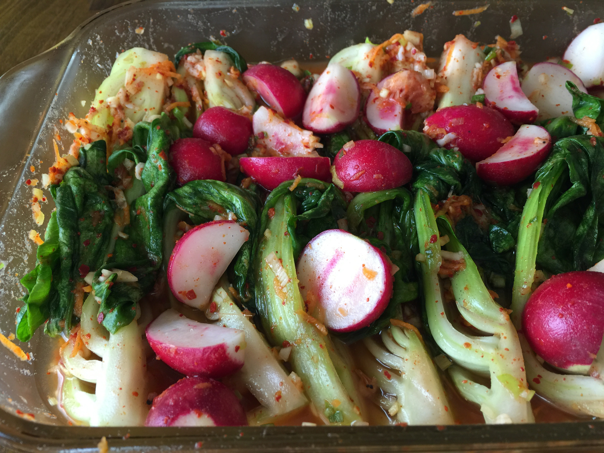 Quick Bok Choy and Radish Kimchi