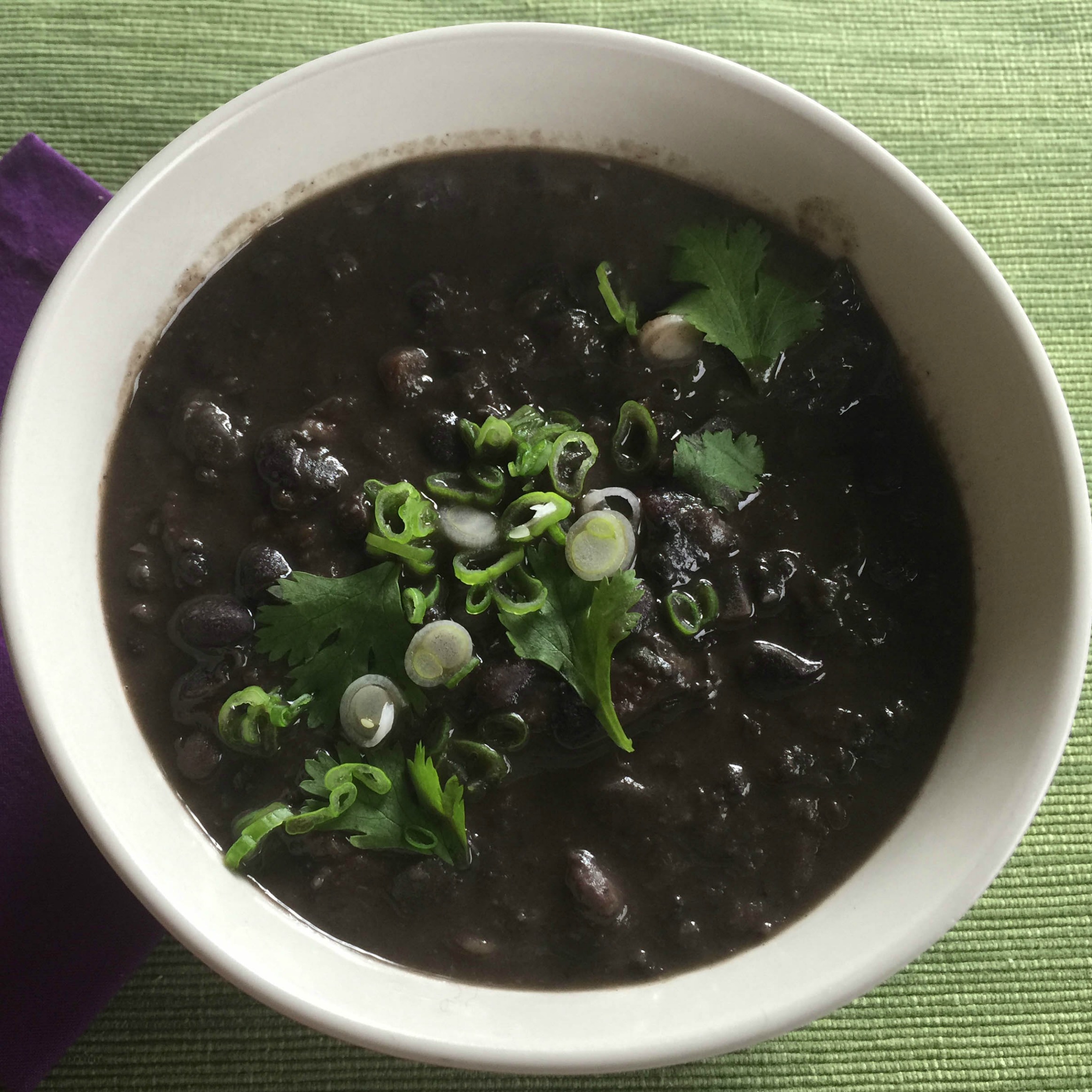 *Black Bean Soup with Roasty Veg