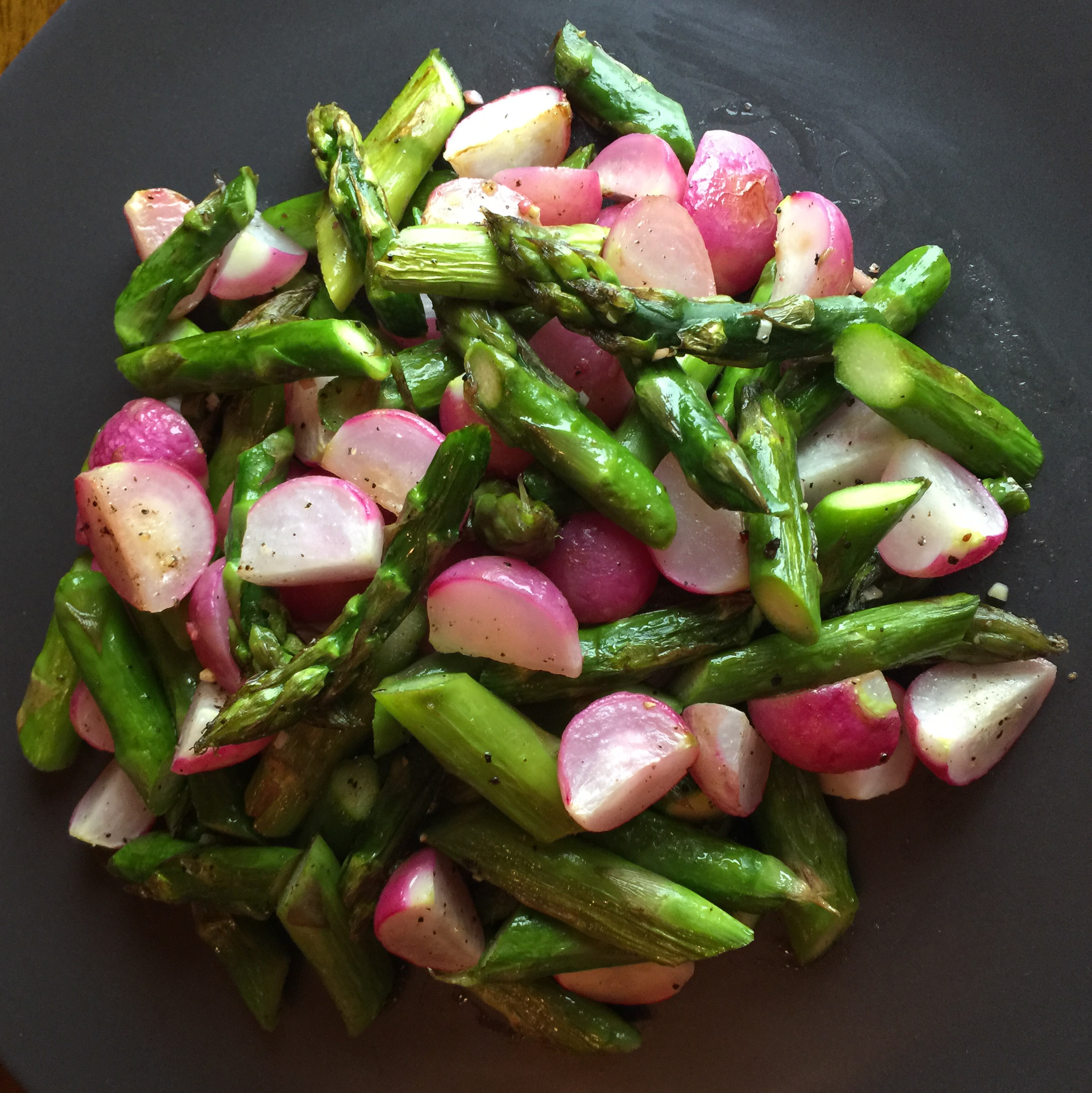 Roasted Asparagus with Radishes (Vegan)