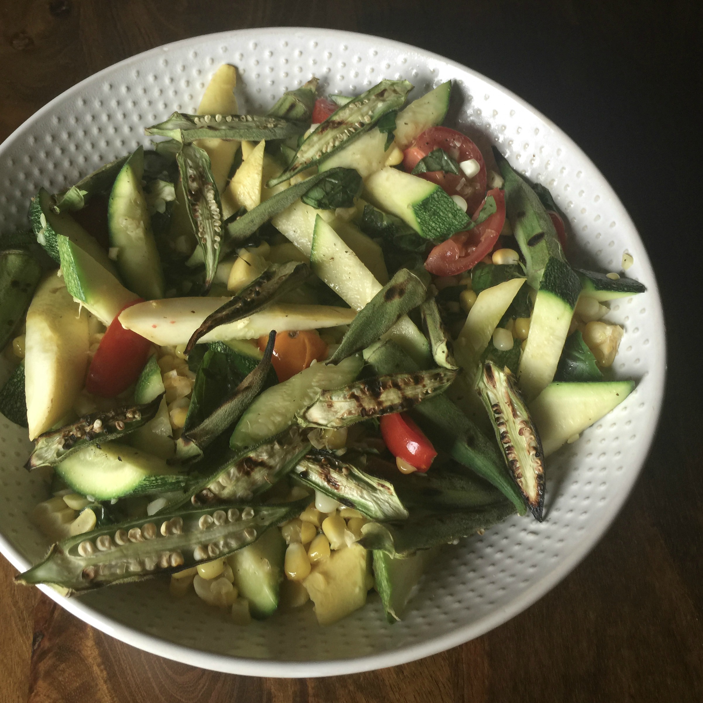 Charred Summer Salad (Vegetarian and Vegan Versions)