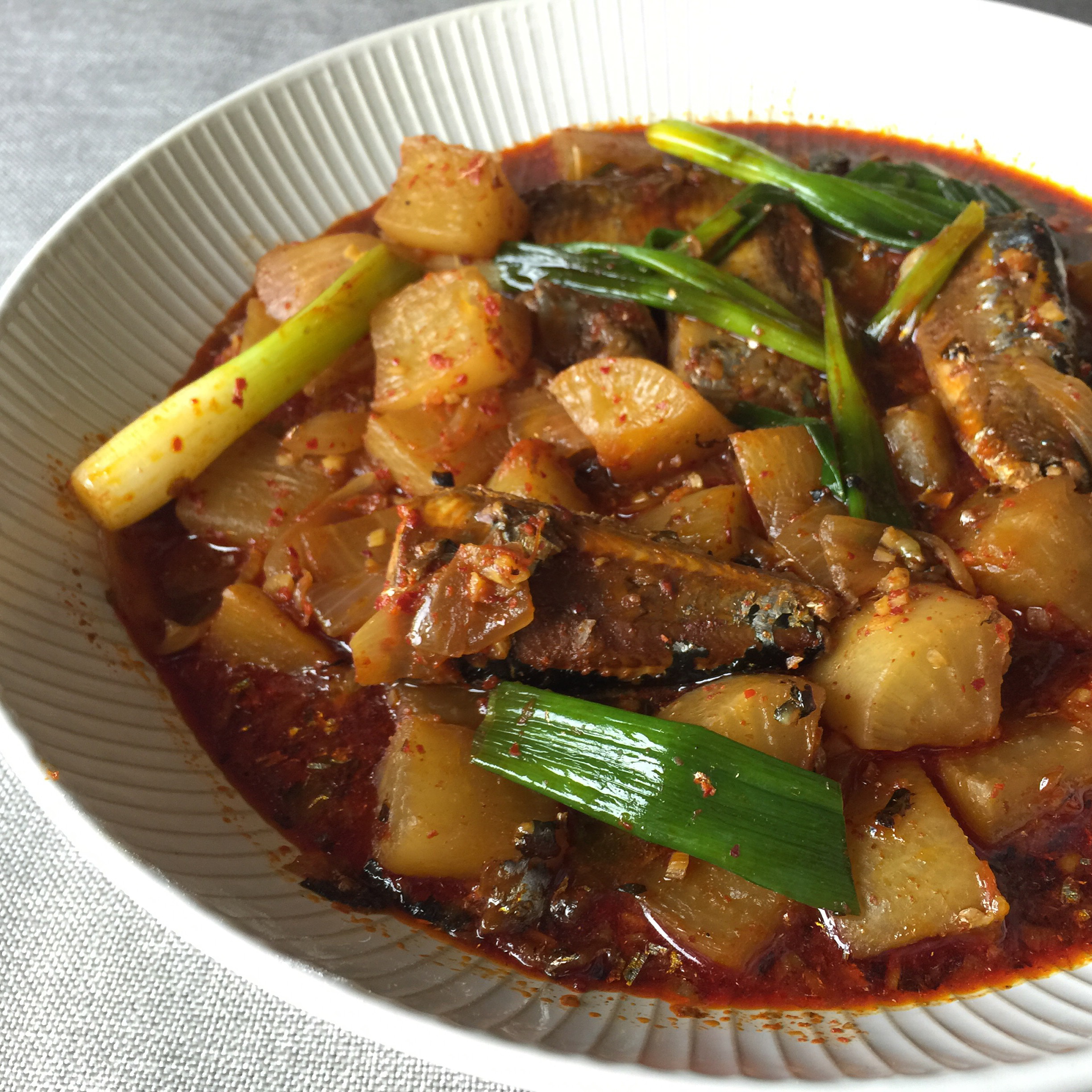 Braised Daikon with Saury