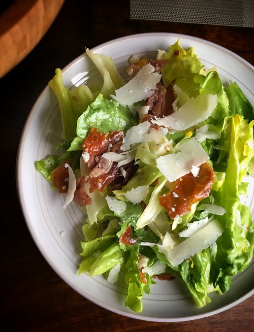 Escarole Salad with Egg and Crispy Prosciutto