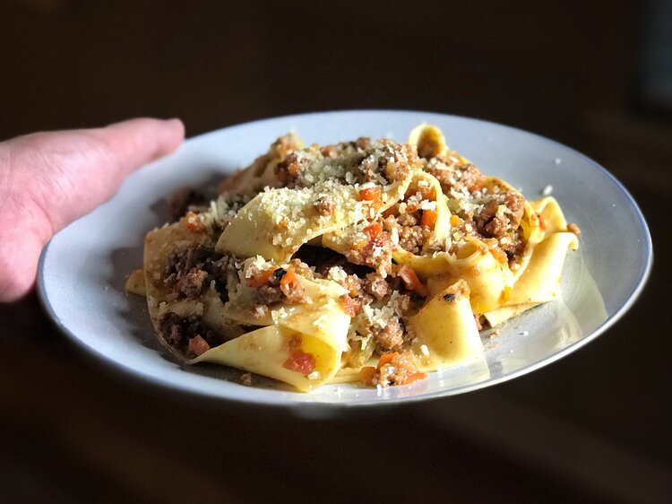 Fresh Pappardelle with Marcella Hazan’s Ragù Bolognese
