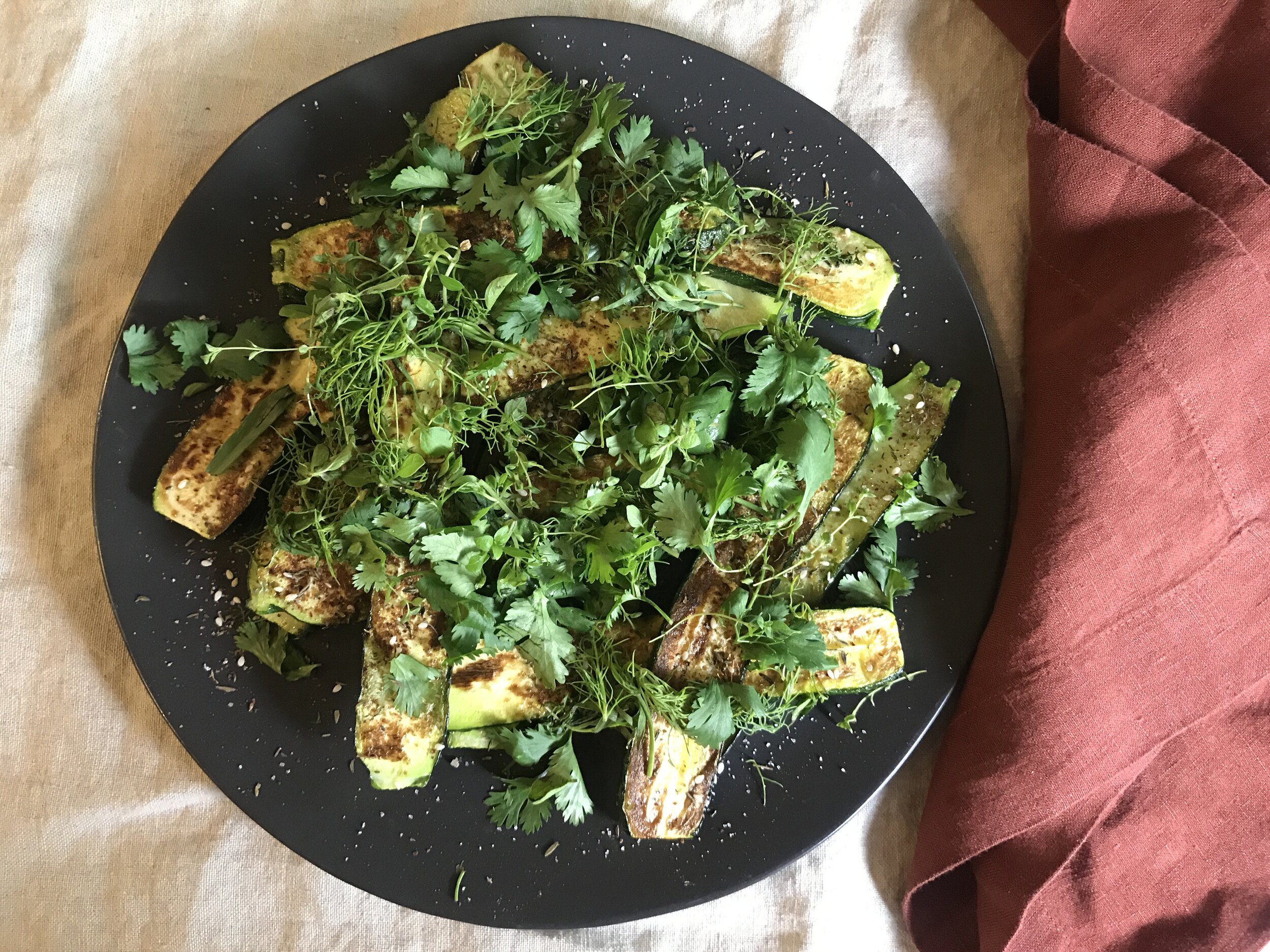 Grilled Zucchini with Lots of Herbs