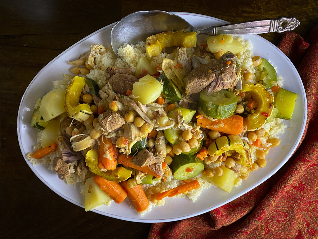 Moroccan Couscous With Meat and Seven Vegetables Recipe