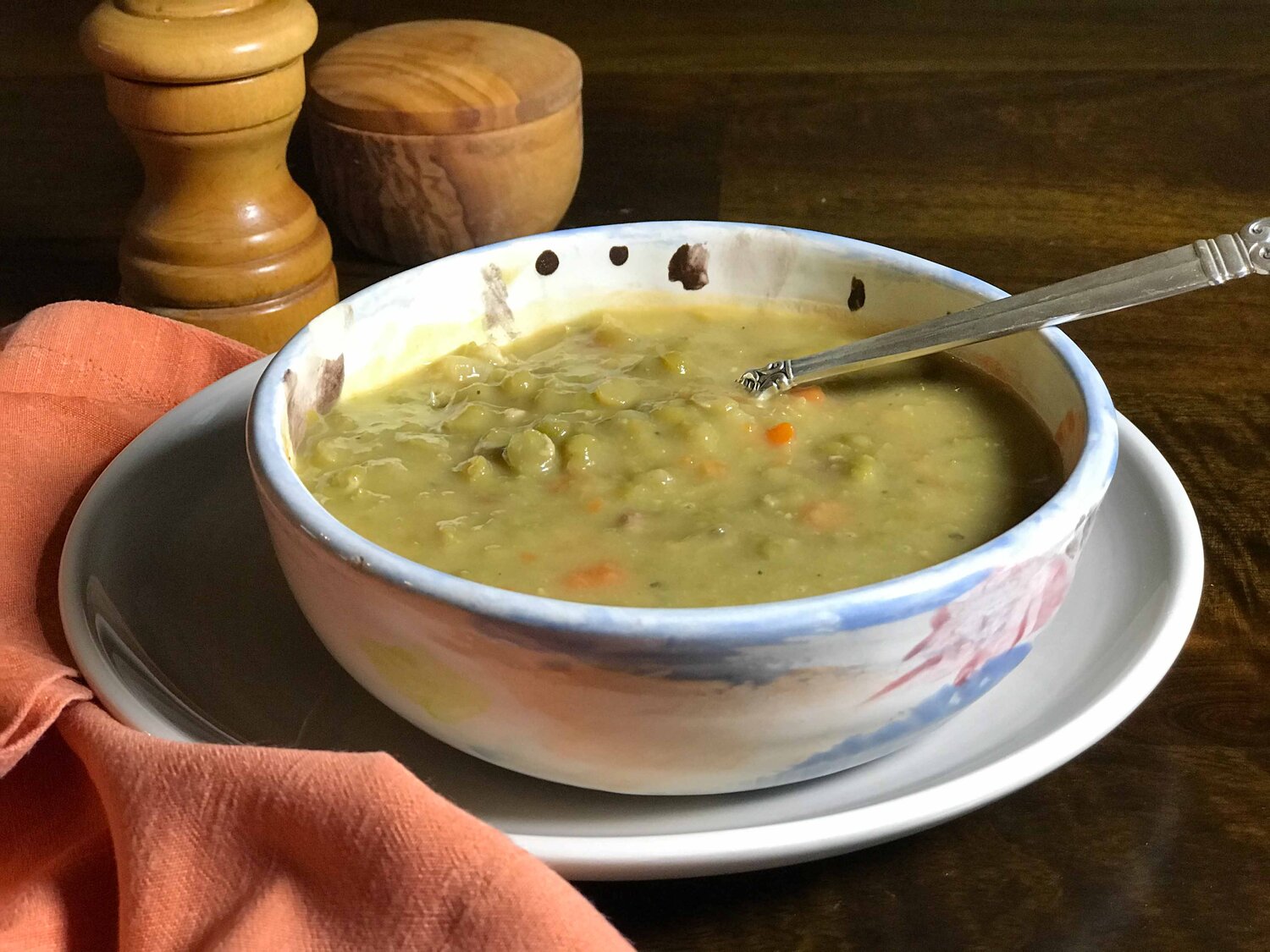 Vegetarian Split Pea Soup with Potatoes, Lemon, & Dill - Bowl of