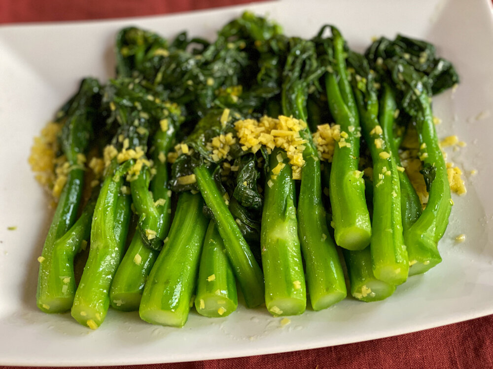 Chinese Broccoli in Ginger Sauce (Jian Zhi Jie Lan)