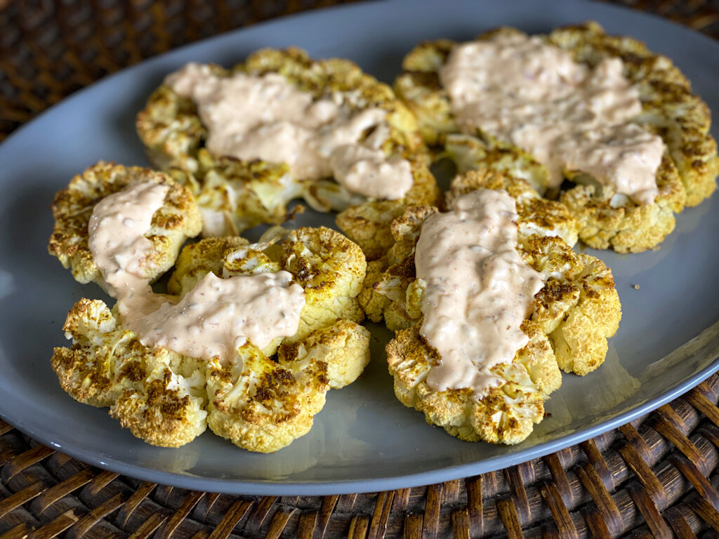 Roasted Cauliflower Steaks with Nola East Mayo