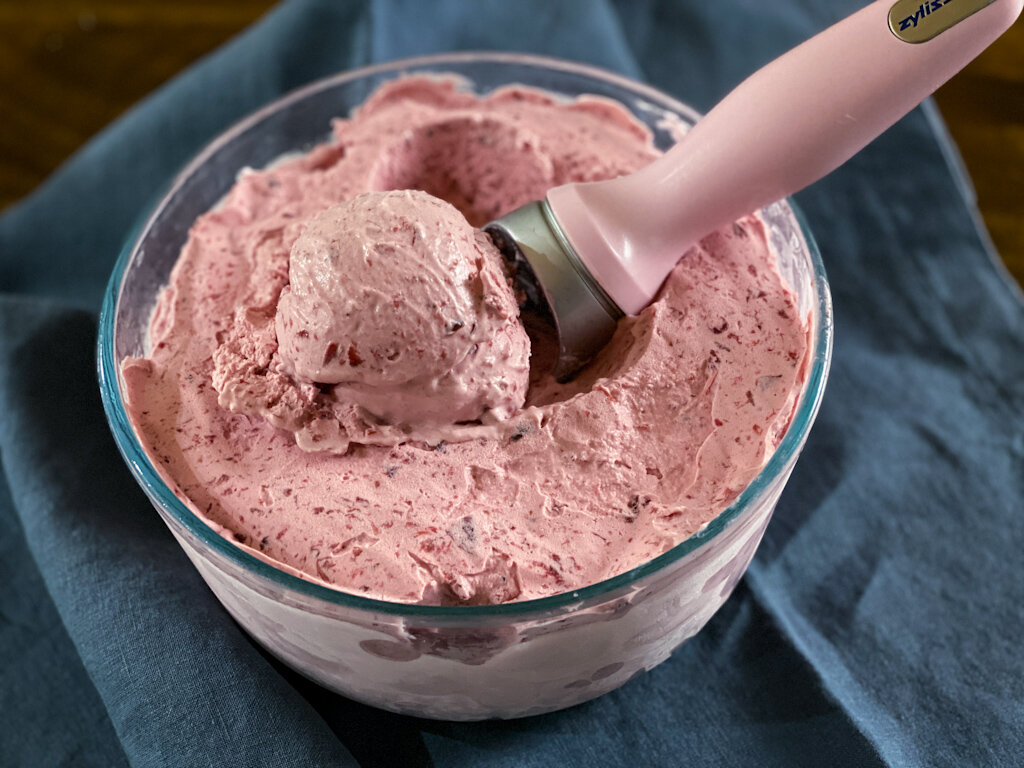 Bing Cherry Ice Cream with Black Pepper and Bay Leaf