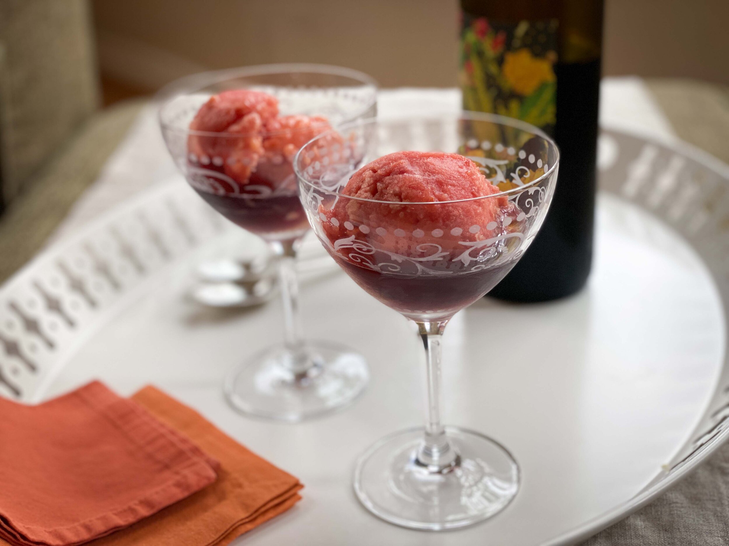 Red Wine with Nectarine Sorbet