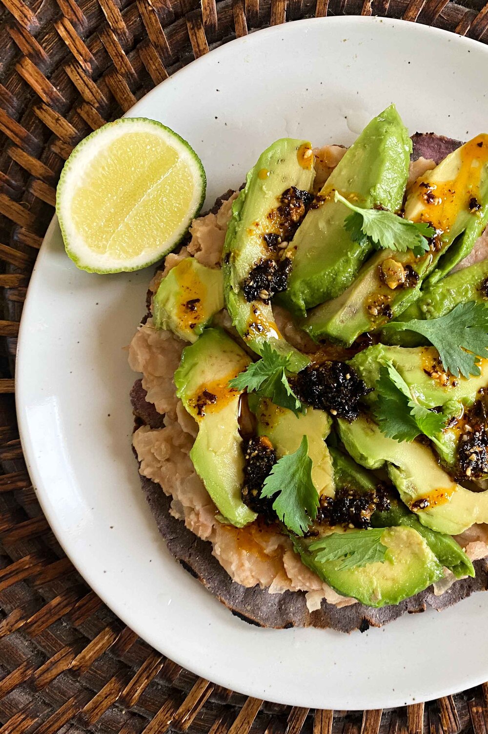 Avocado Tlayudita with Salsa Macha