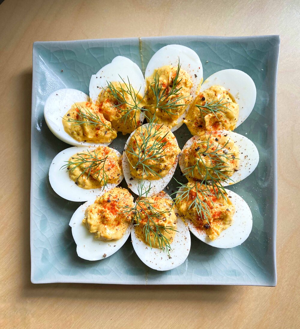 Kate Leahy's Harissa Deviled Eggs — Cooks Without Borders