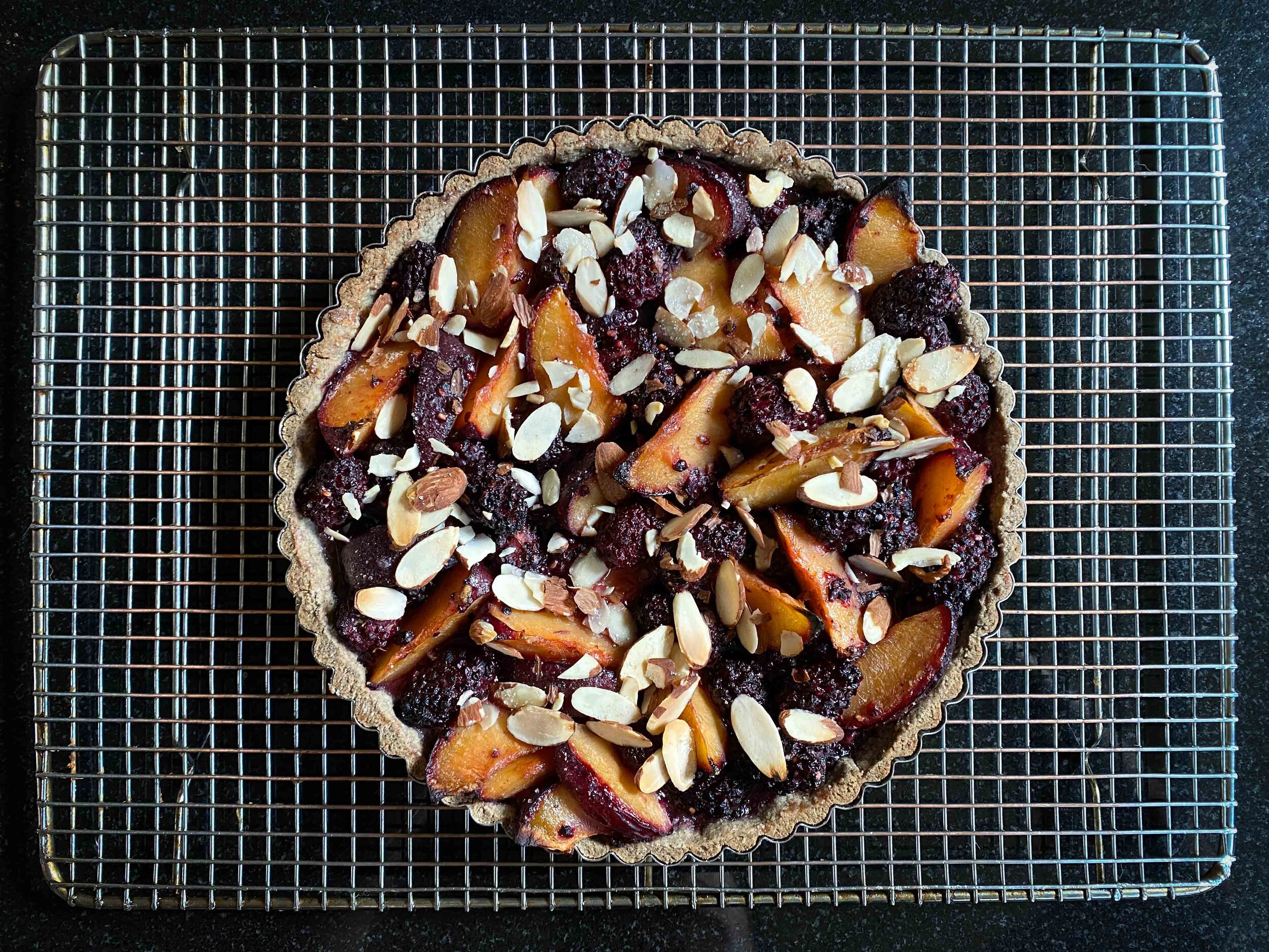 Plum &amp; Blackberry Buckwheat Tart