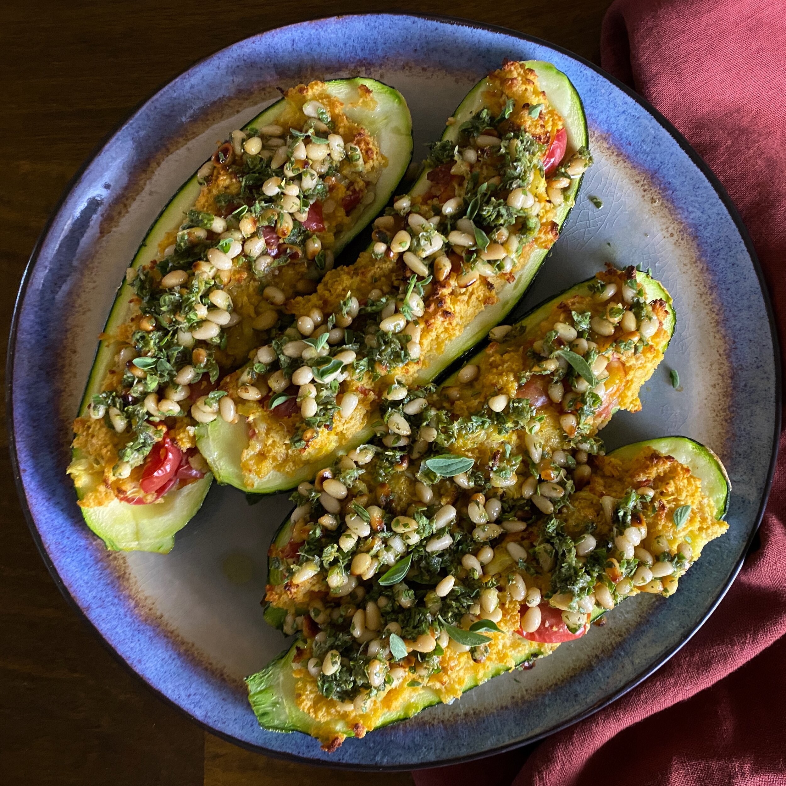 Ottolenghi's Stuffed Zucchini (Vegetarian)