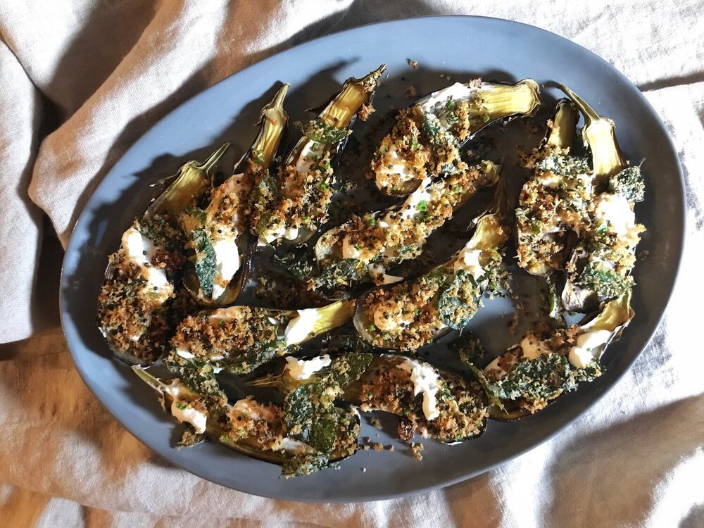 Charred Baby Eggplants (Vegetarian)