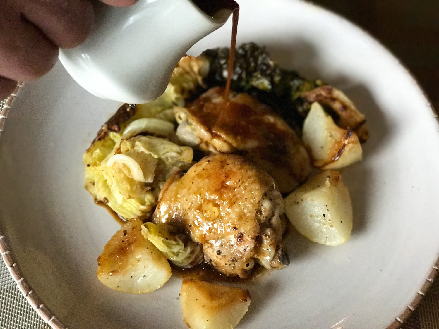 Chicken Thighs with Savoy Cabbage &amp; Turnips