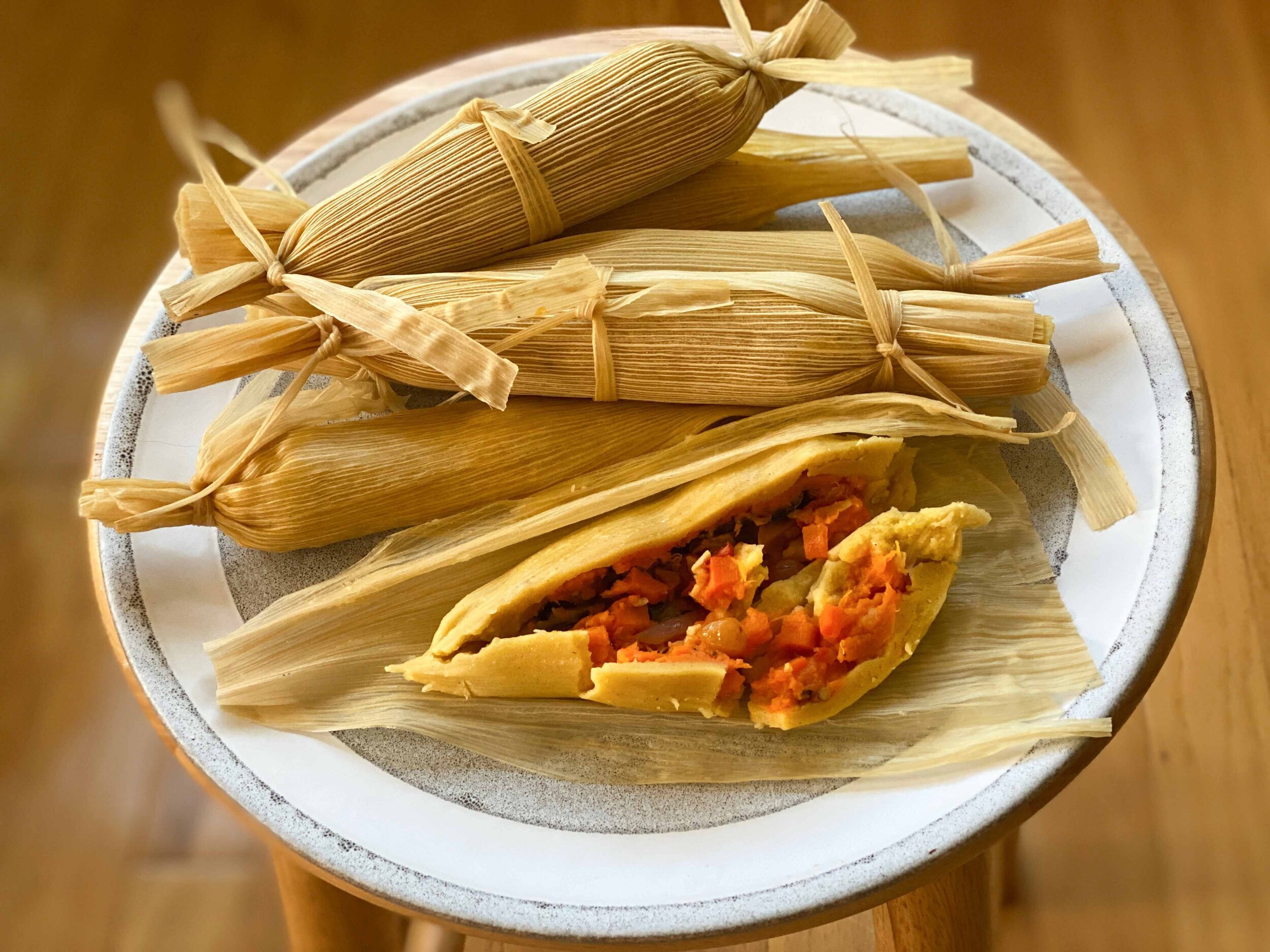 Sweet Potato and Picadillo Tamales