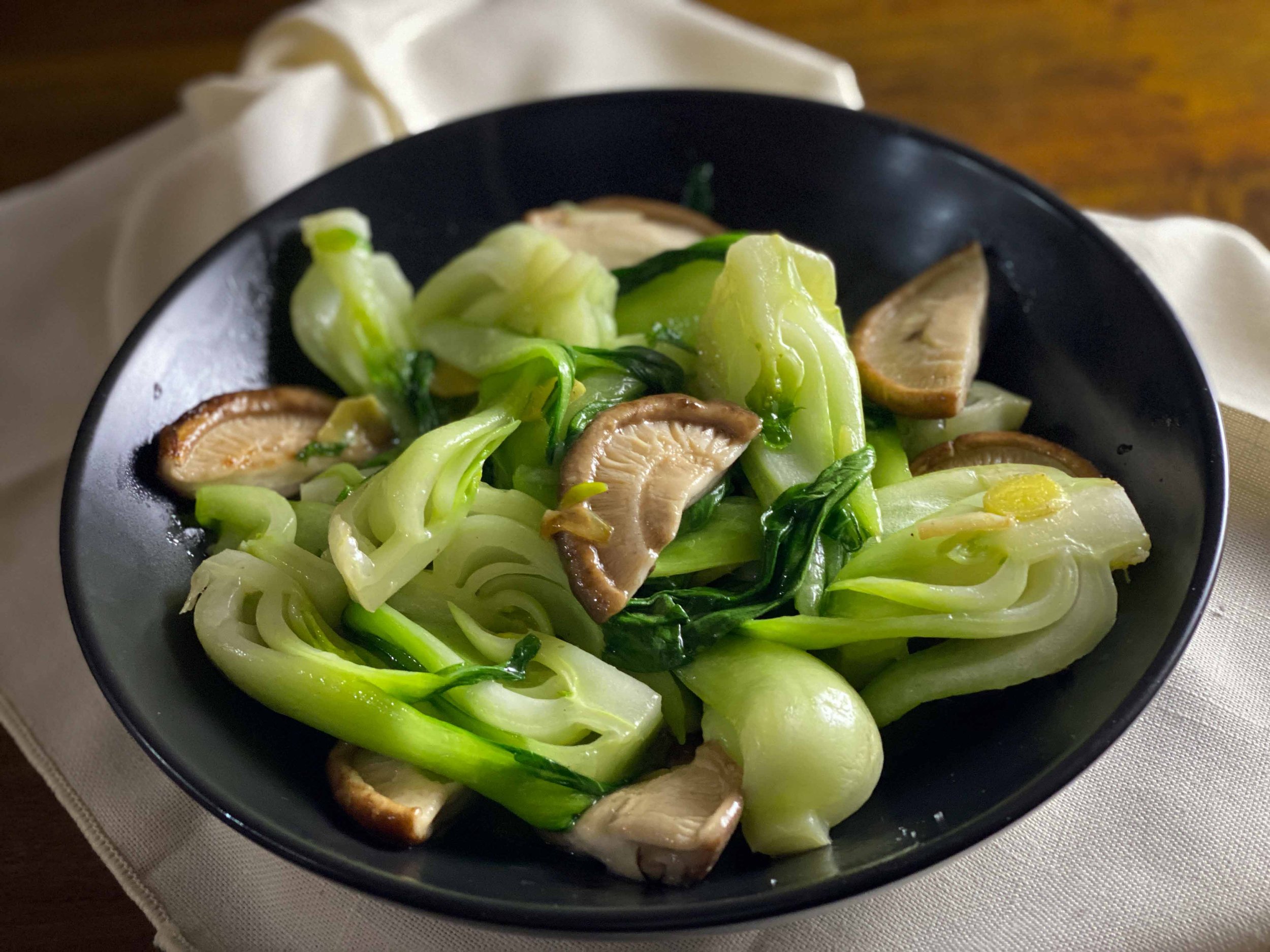 Baby Bok Choy with Shiitakes
