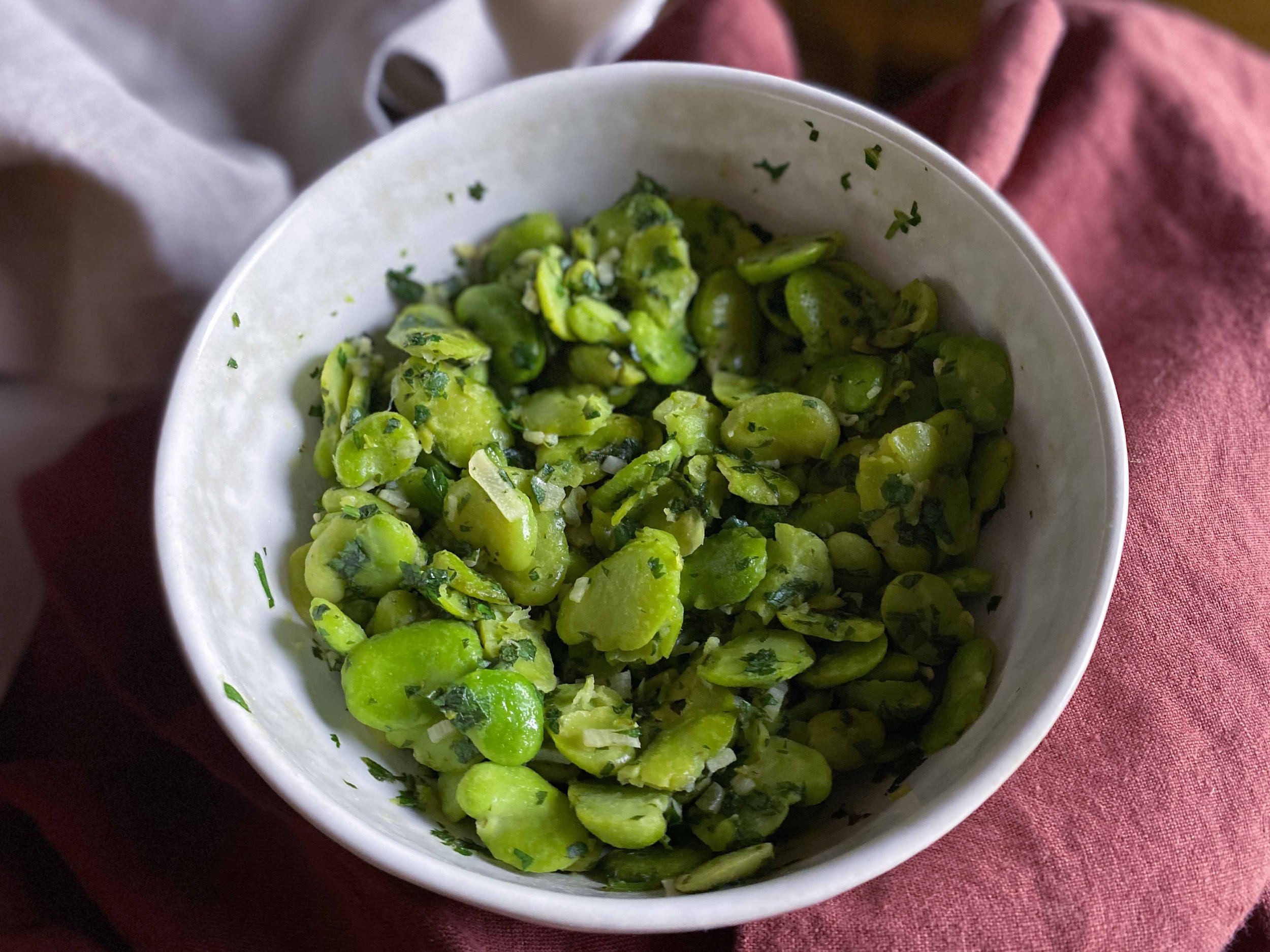 Fava Beans with Garlic, Cilantro &amp; Lime (Vegan)