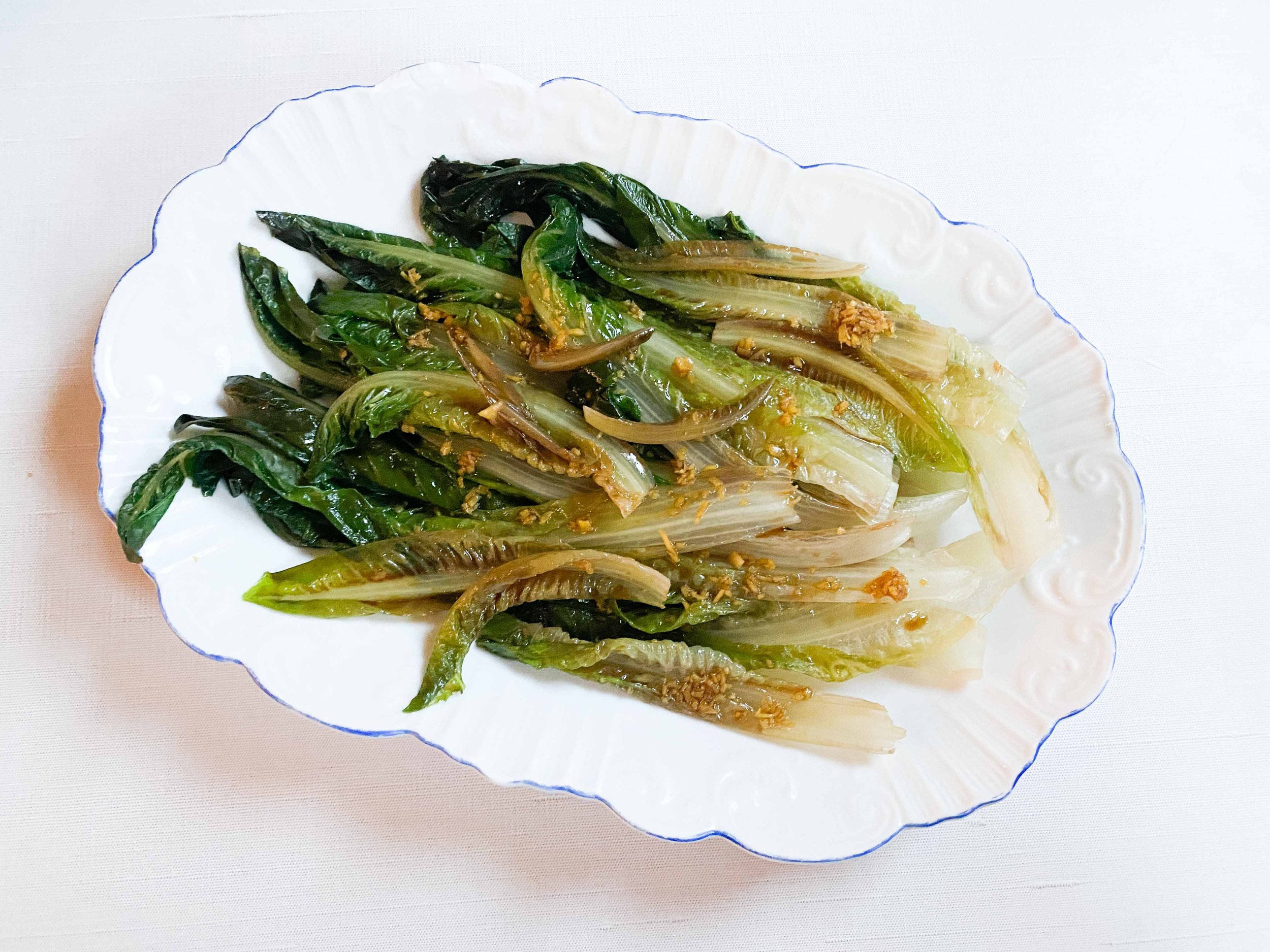 Blanched Lettuce with Ginger Sauce