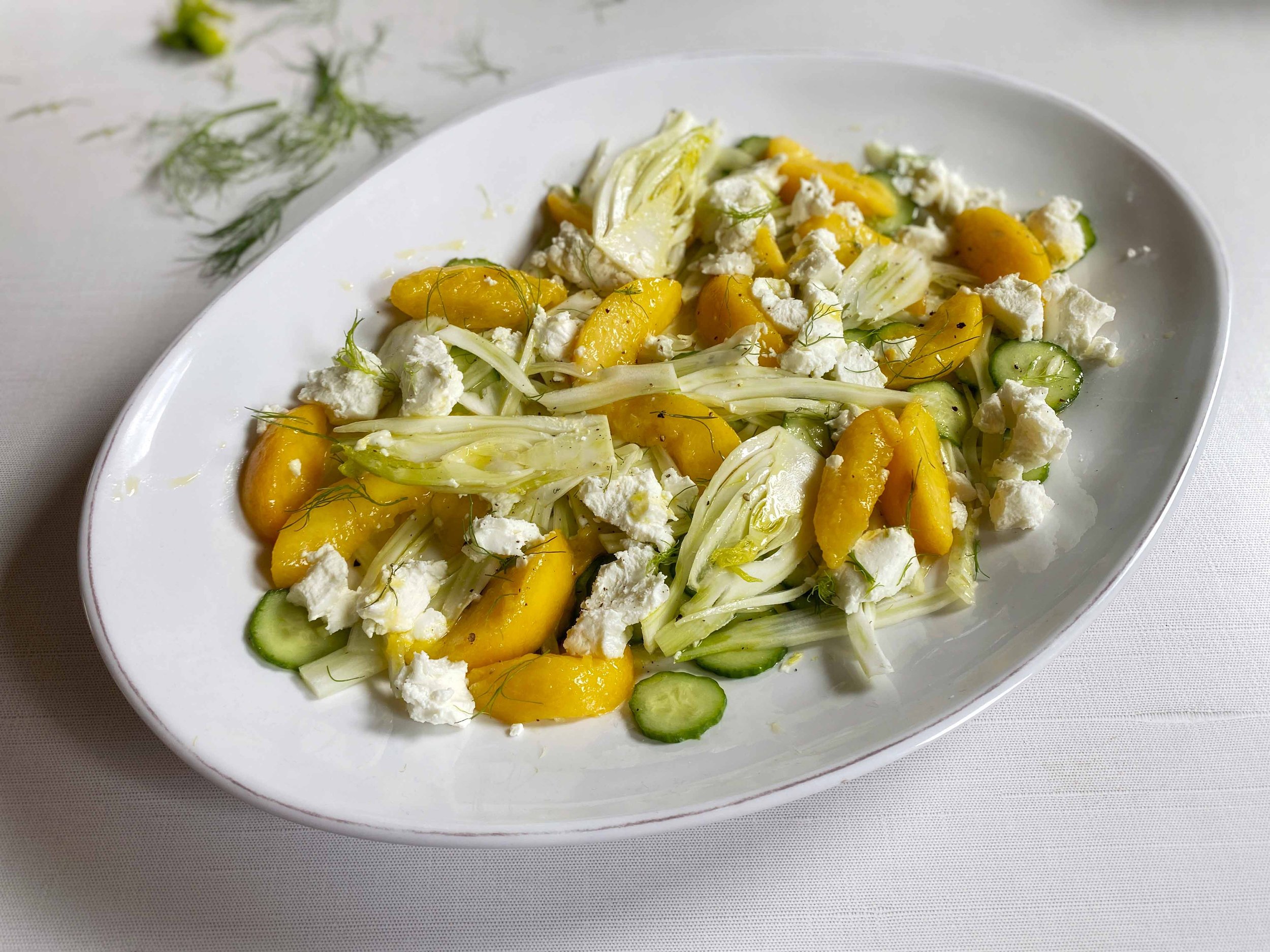 Fennel, Peaches and Goat Cheese Salad