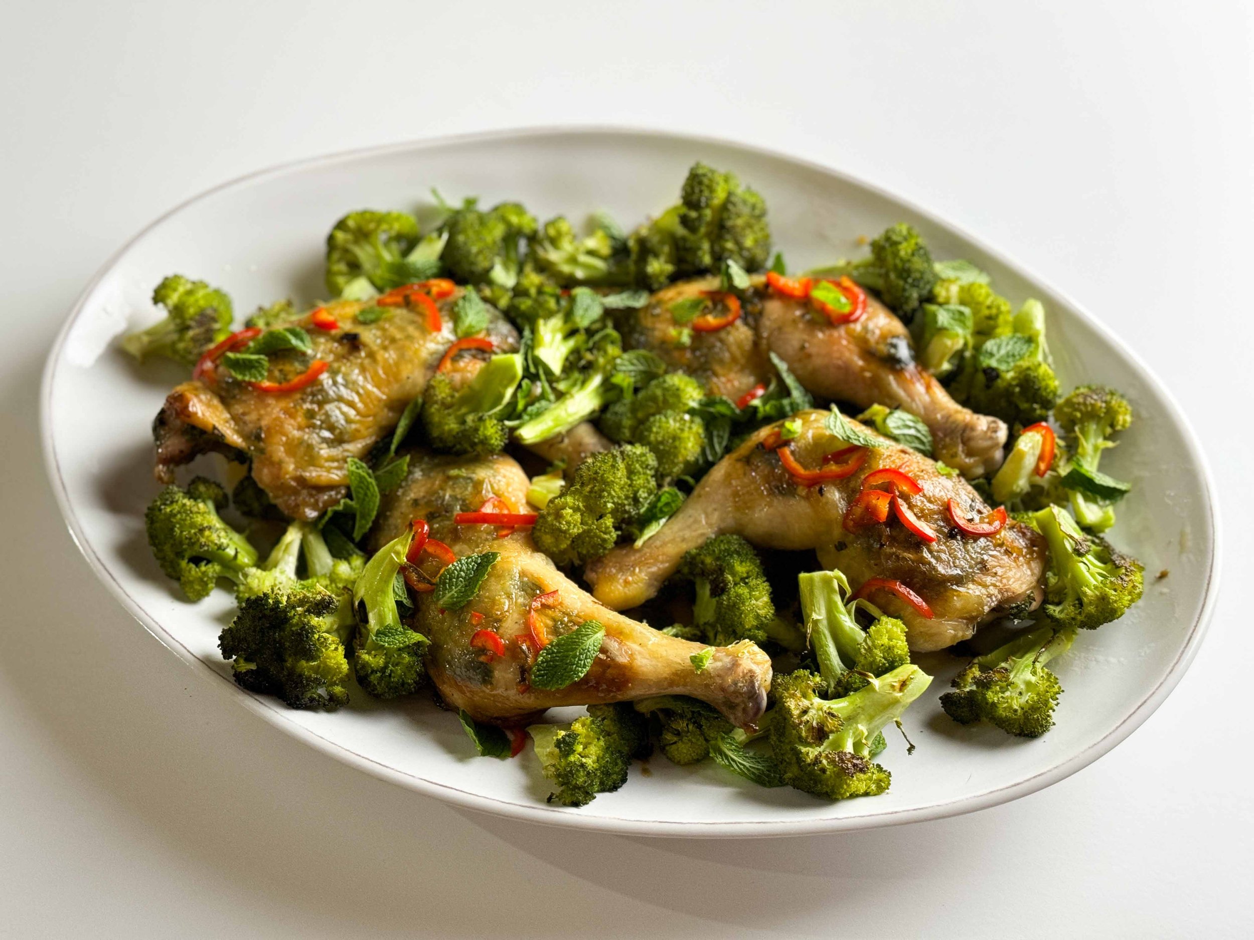 Roast Chicken and Broccoli with Nuoc Cham Vinagrette