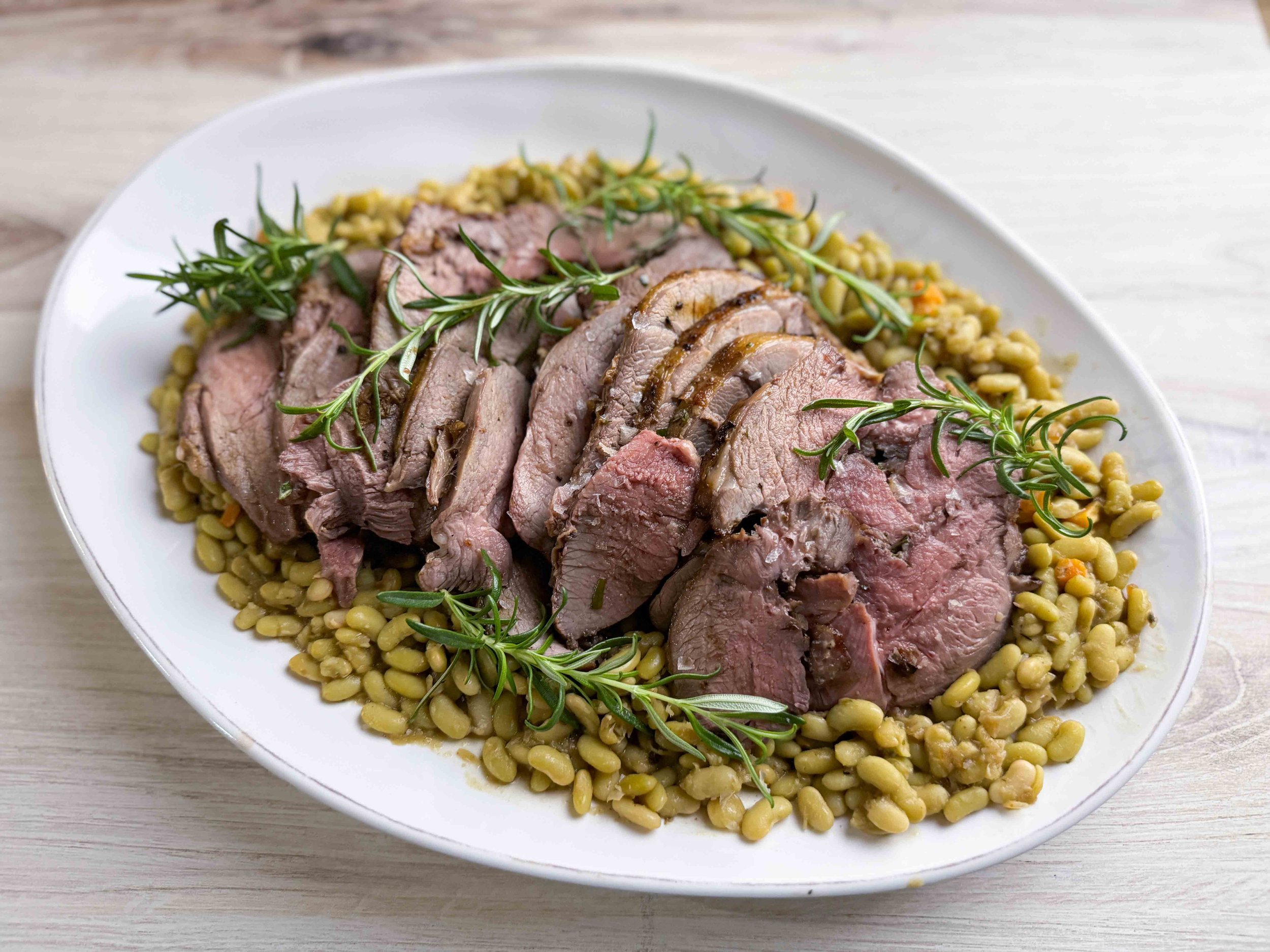 Leg of Lamb  with Flageolets
